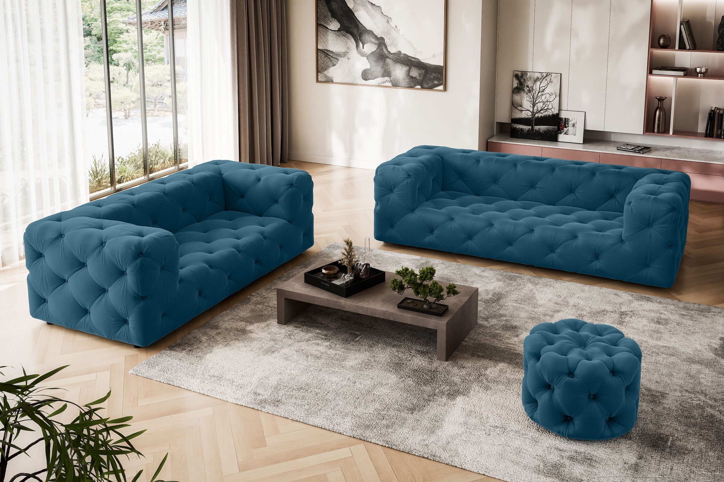Places of Style 3-Sitzer »FOLLINA«, 3-Sitzer Sofa mit klassischer Chesterfi günstig online kaufen