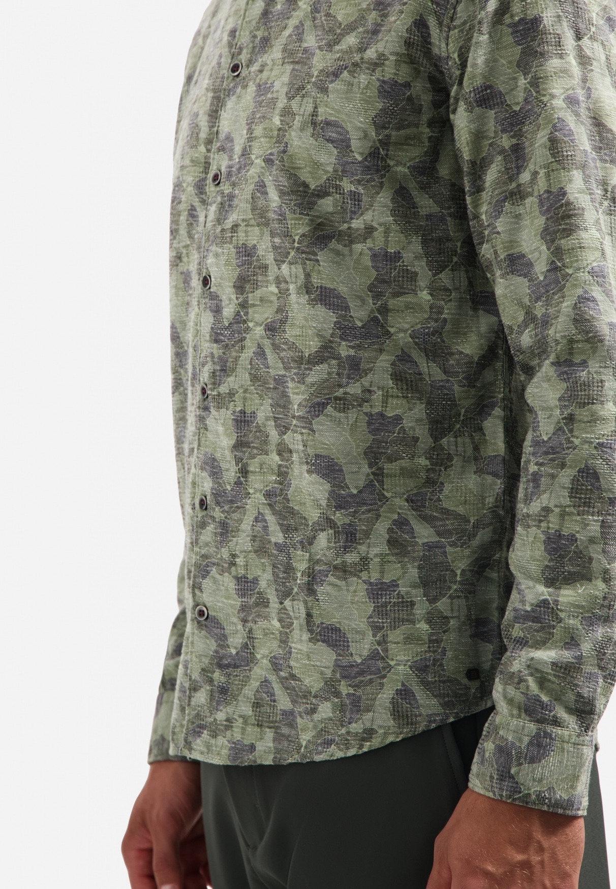 NO EXCESS Langarmhemd »No Excess Bedrucktes T-Shirt Shirt Allover Printed Jacquard«