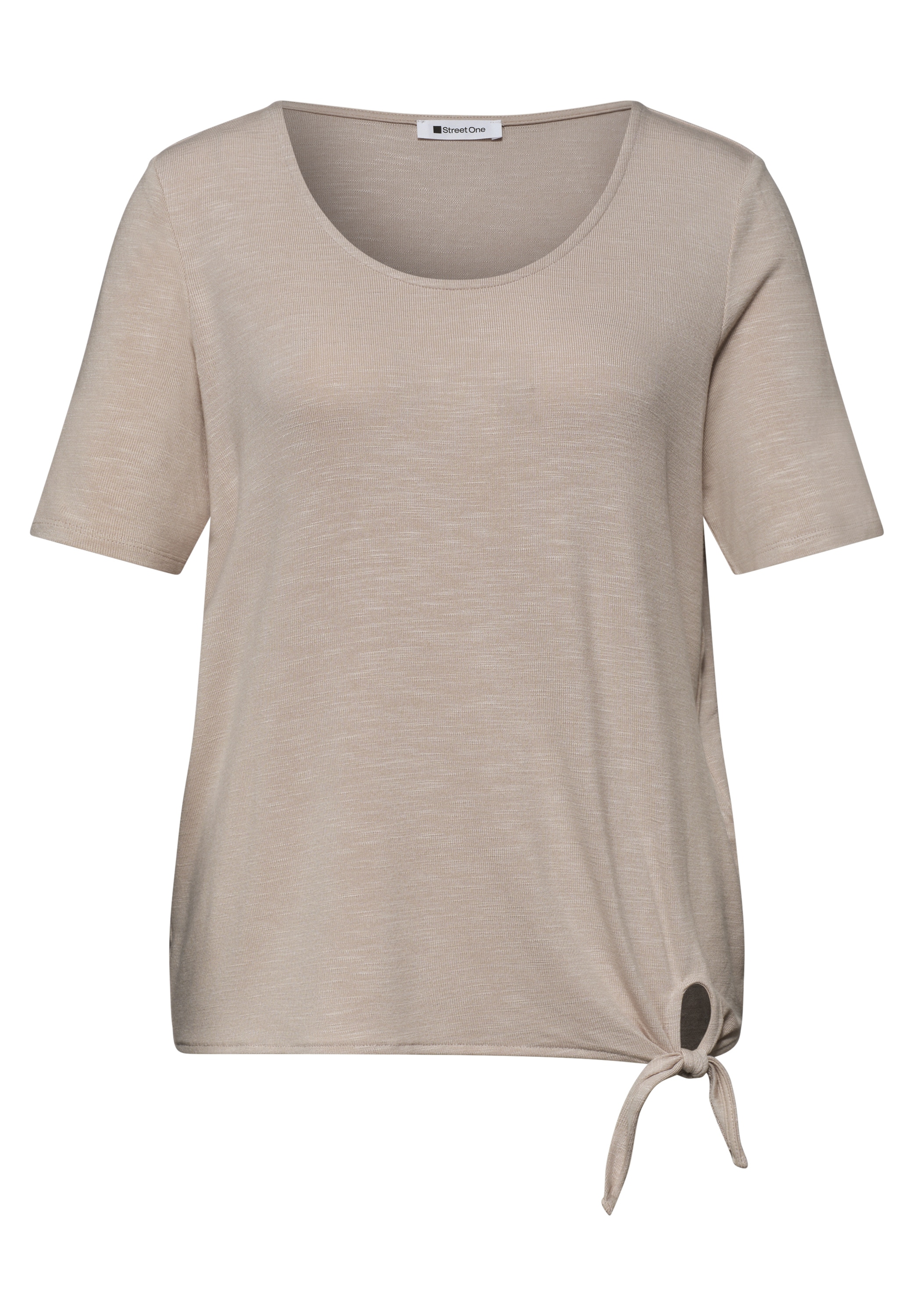 STREET ONE Kurzarmshirt Sommershirt mit Knotendetail
