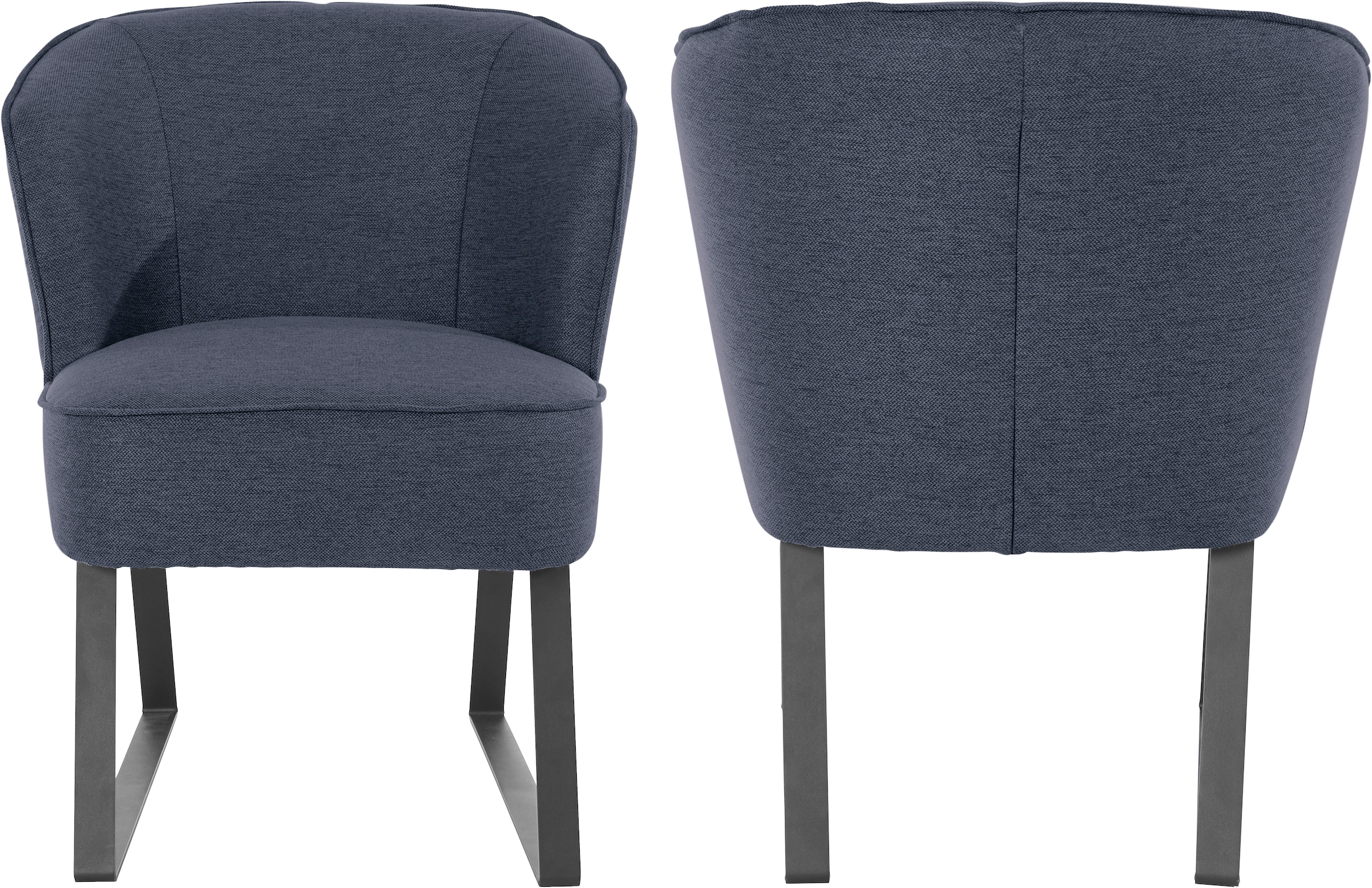 exxpo - sofa fashion Sessel »Americano, Loungesessel«, mit Keder und Metallfüßen, Bezug in verschiedenen Qualitäten, 1 Stck.