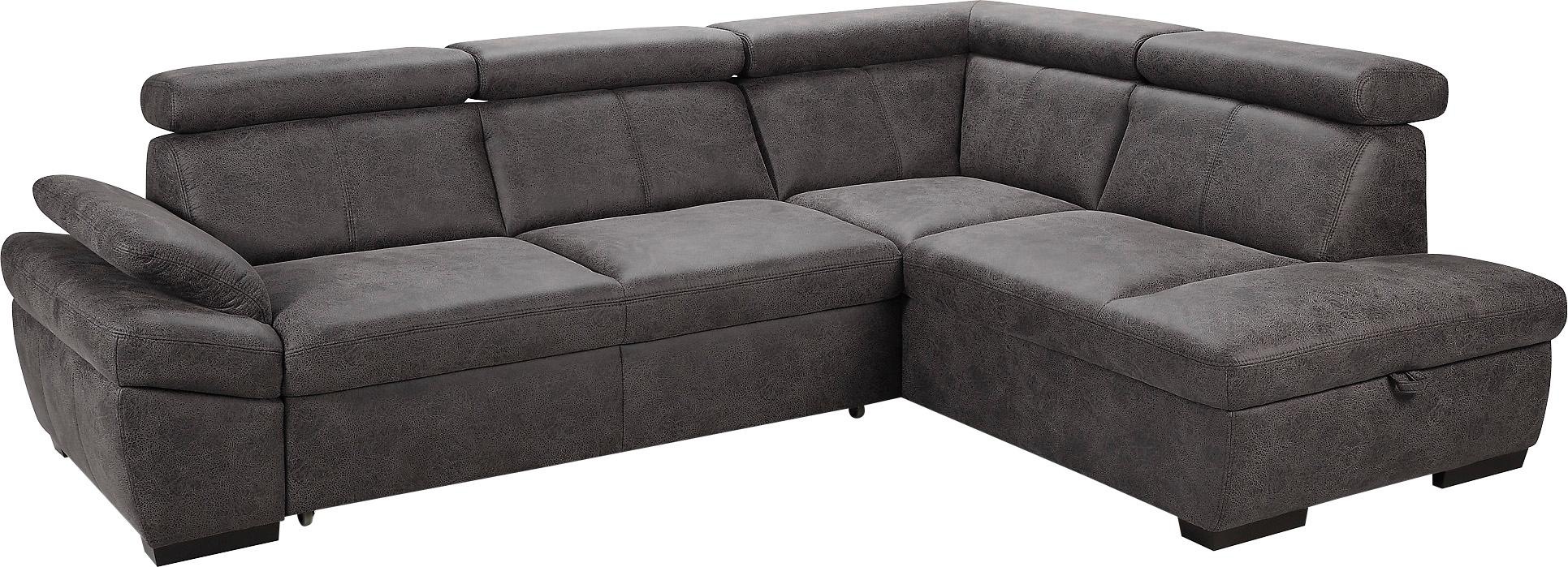 exxpo - sofa fashion Ecksofa »Salerno, klassisch modernes Funktionssofa, hoher Sitzkomfort, L-Form«, inkl. Kopf- und Armteilverstellung, wahlweise mit Bettfunktion