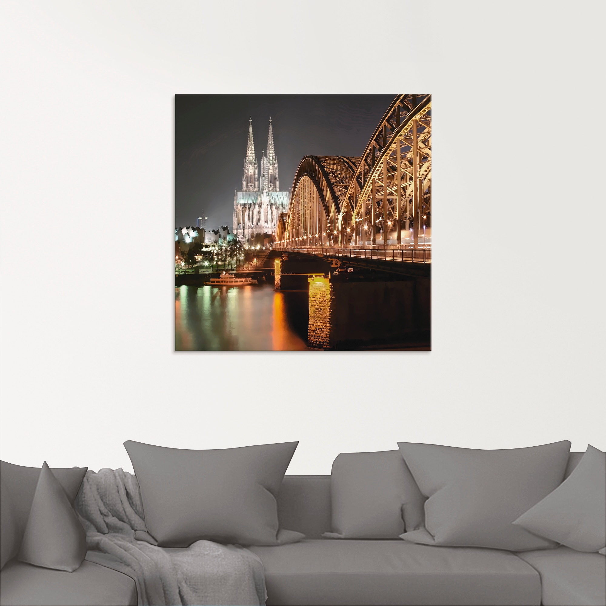 Artland Glasbild »Köln Skyline Collage V«, Brücken, (1 St.), in verschieden günstig online kaufen