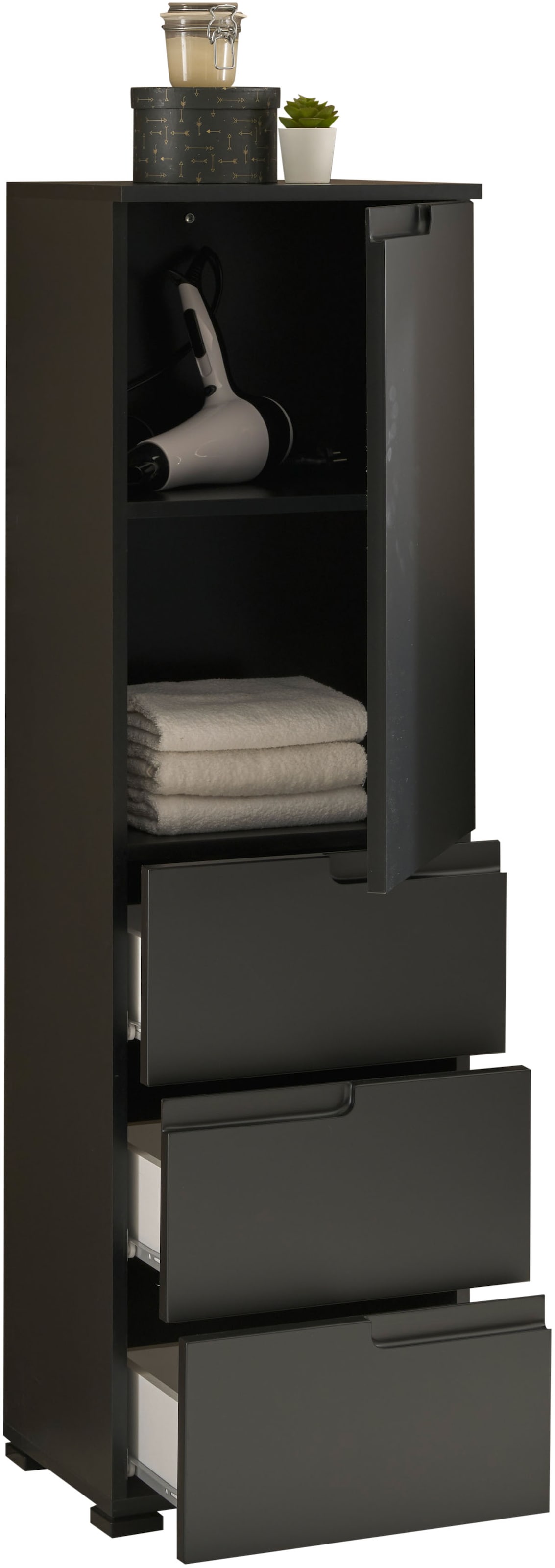 BASIC by Balculina Midischrank »Spice, Badezimmerschrank BxTxH 40x134x32 cm« 1 Stk. tlg. Breite 40 cm, Griffmulden,