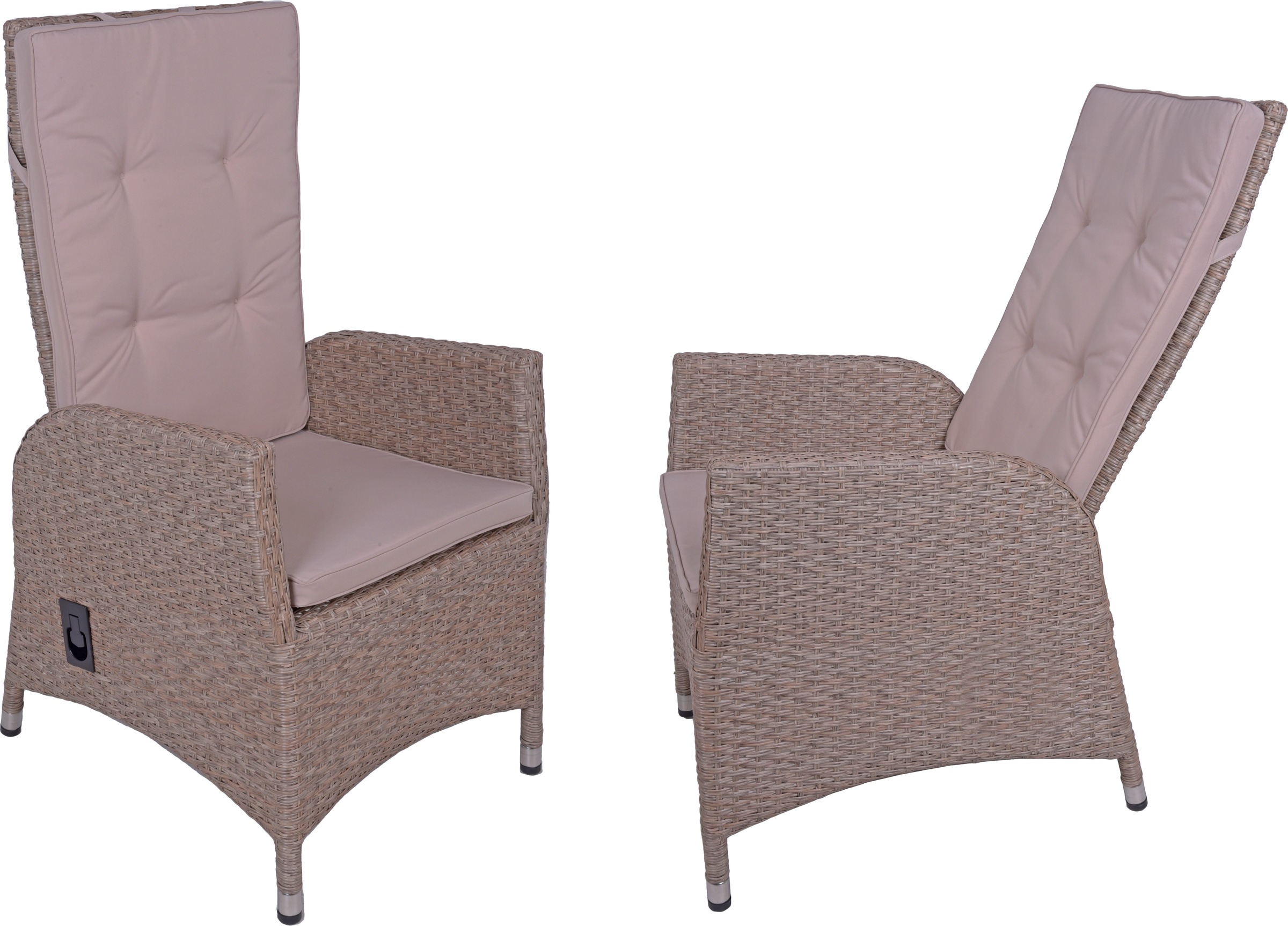 Garden Pleasure Garten-Essgruppe », Tischgruppe »BRAGA Set 01«, weidenbraun«, (Set, 7 tlg.), 6 Sessel, mit Gasfedern, Tisch LxB: 220x100 cm, inkl Auflagen