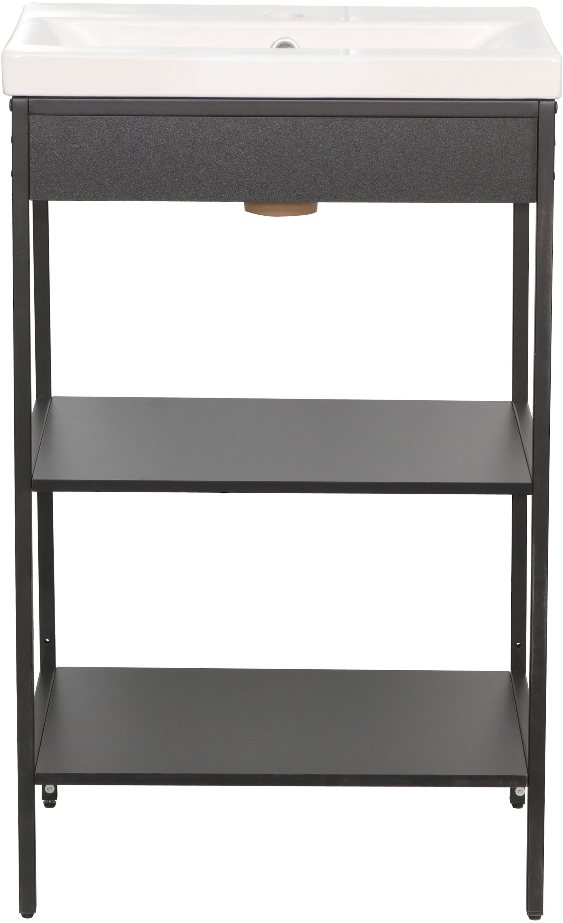 INOSIGN Waschbeckenunterschrank »Lodi«, (2 St.), Badezimmerregal mit 2 offenen Fächern, Waschbecken, Maße: 52/40/83 cm