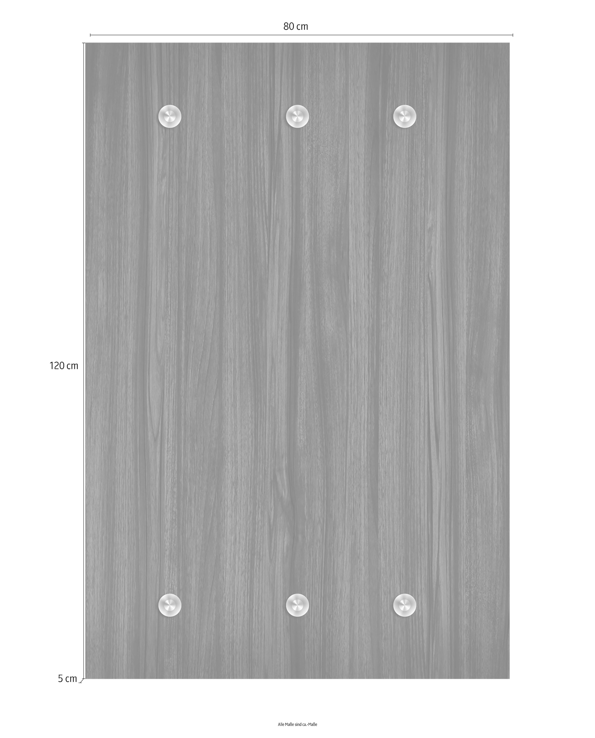 queence Garderobenleiste »Holzoptik«, mit 6 Haken, 80 x 120 cm