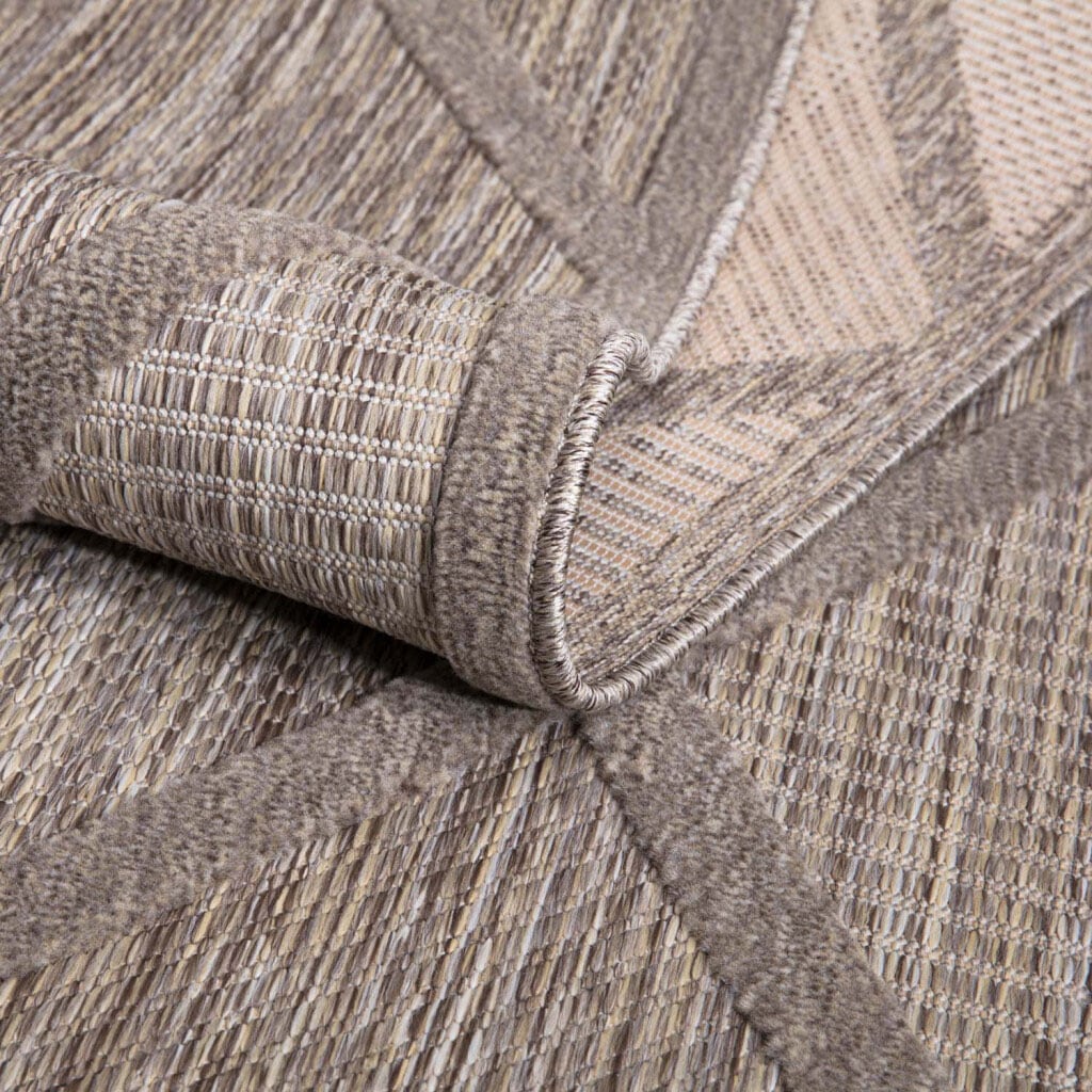 Carpet City Teppich »In-& Outdoorteppich Santorini 457, 3D-Effekt, Raute-Look«, rund, 5 mm Höhe, Wetterfest & UV-beständig für Terrasse, Balkon, Küche, Flur