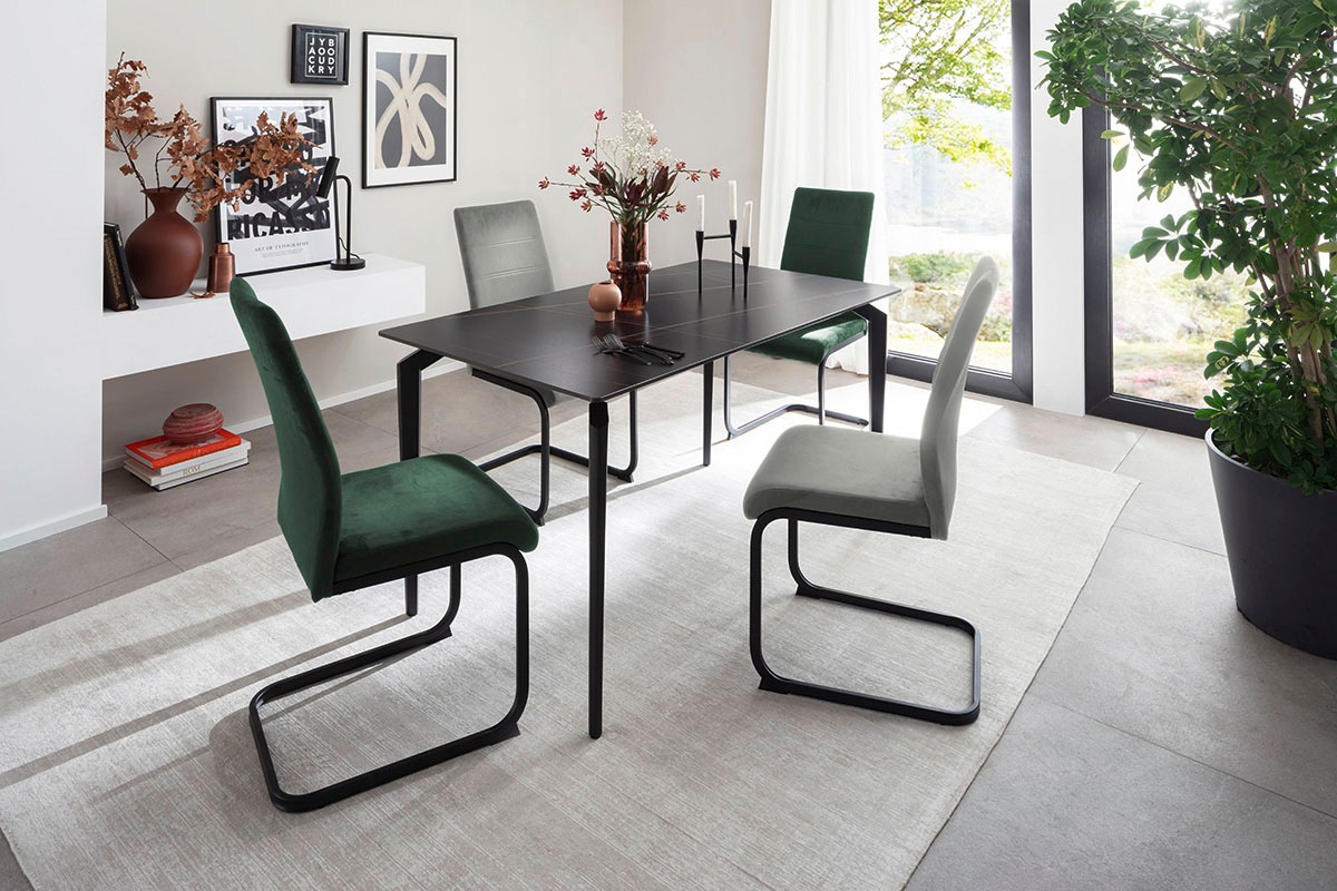 MCA furniture Freischwinger »MCA TICINO Schwingstuhl«, Veloursstoff, (4er-S günstig online kaufen