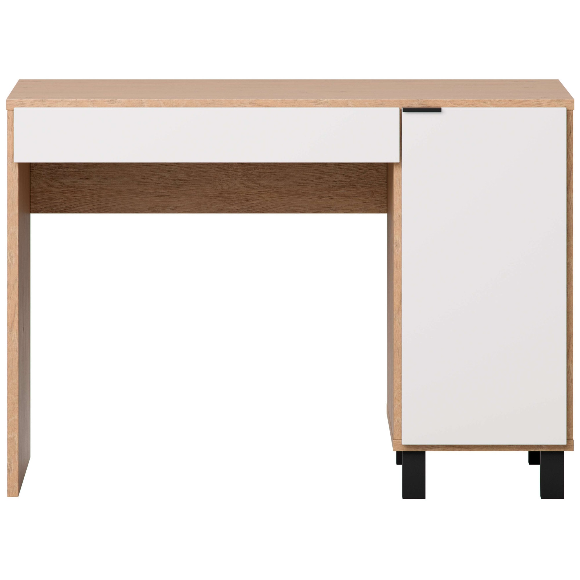 VOX Schreibtisch »SIMPLE Computertisch mit Stauraum, Maße B/T/H: 110/55/86,7 cm«, Bürotisch mit Schublade & Schrank in 3 Farben erhältlich, Metallgriffe