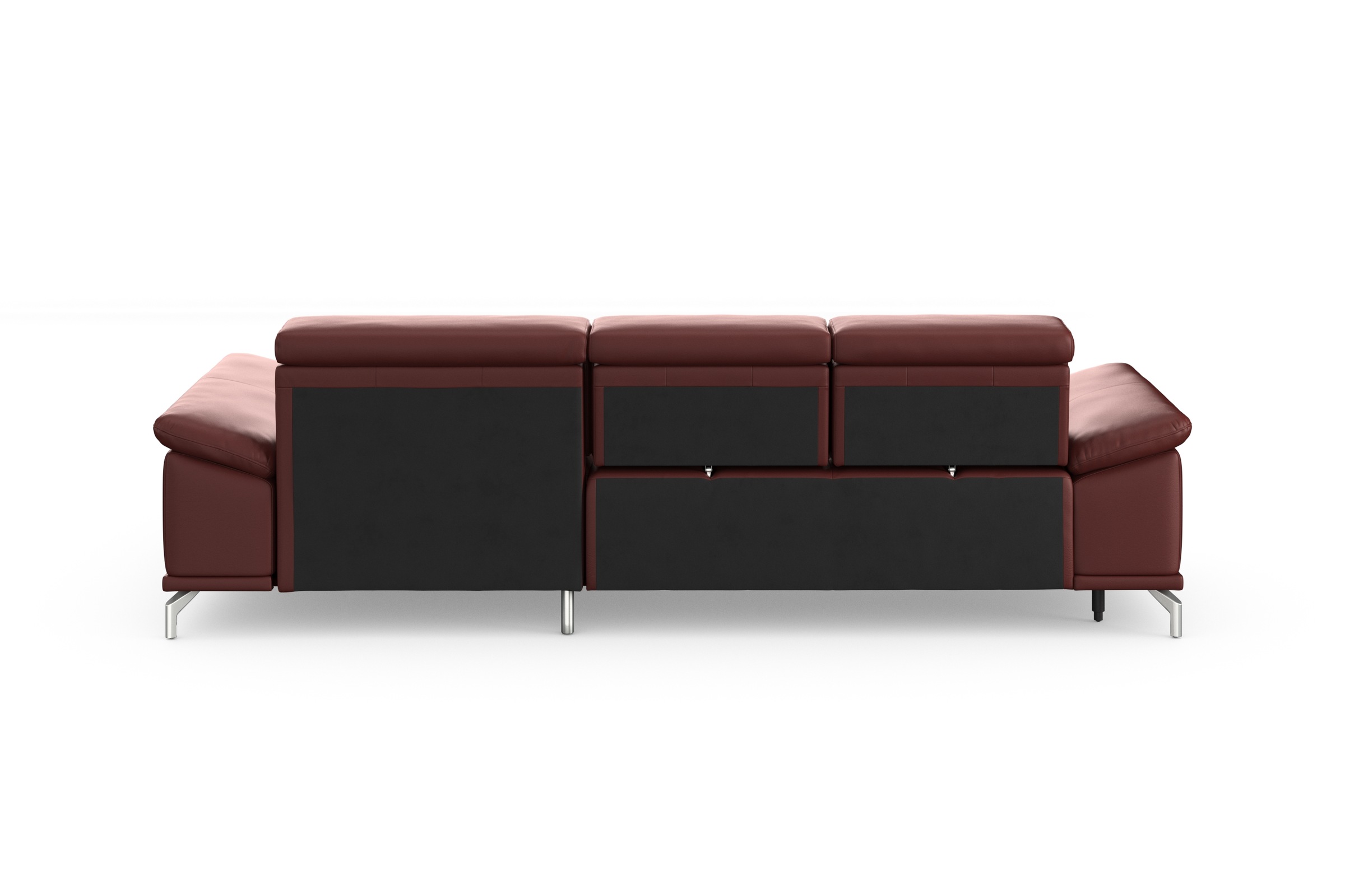 sit&more Ecksofa »Cabrio L-Form, mit Sitztiefenverstellung, Arm- und Kopfteilverstellung«, 2 Nierenkissen, Federkern, optional Bettfunktion und Stauraum