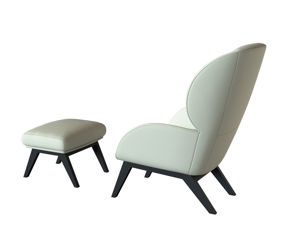 FLEXLUX Ohrensessel »Adria Designsessel, Loungesessel,«, Stil & Komfort, organische Form, Fuß Holz schwarz