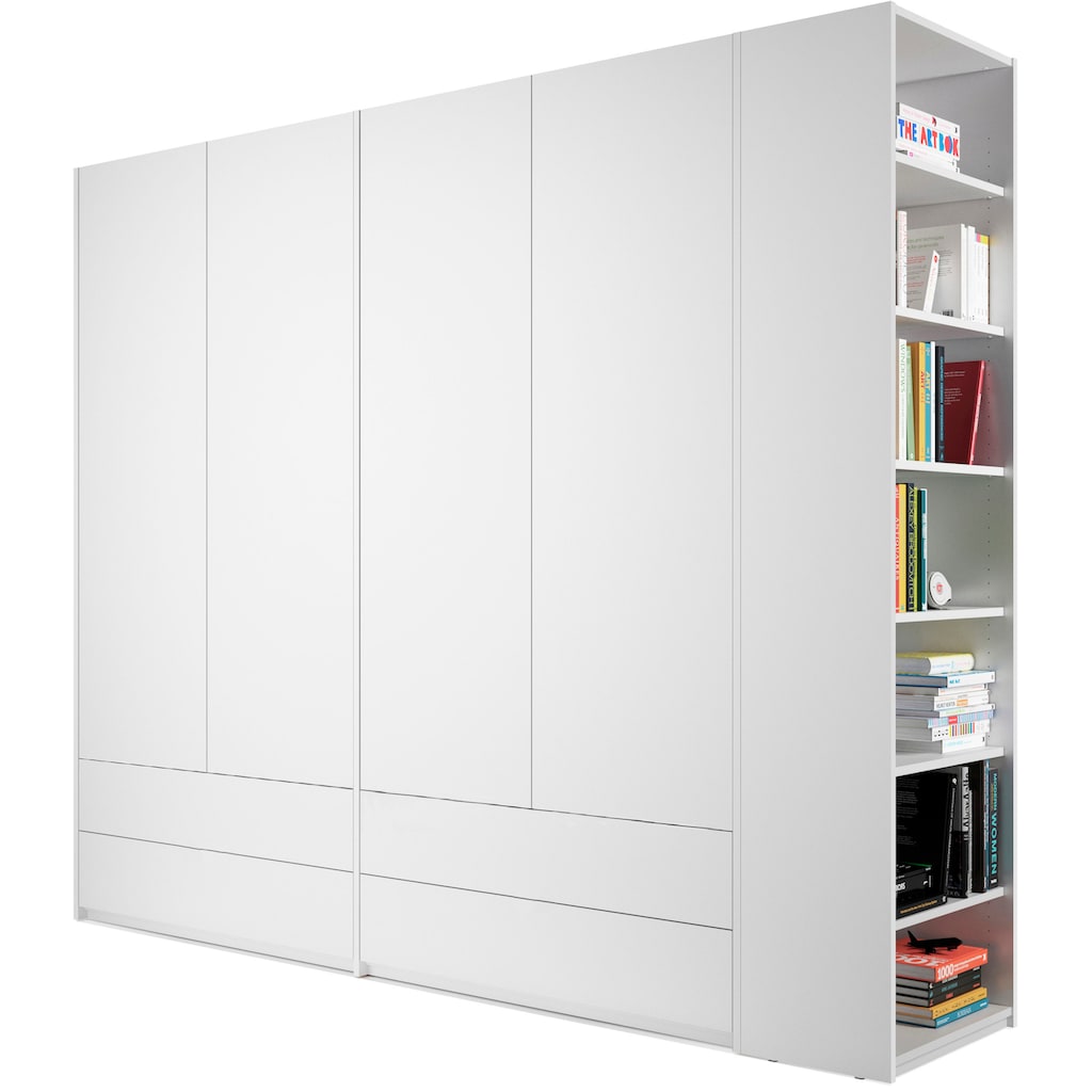 Müller SMALL LIVING Kleiderschrank »Modular Plus Variante 4«, 4 Schubladen, Anbauregal wahlweise links oder rechts montierbar