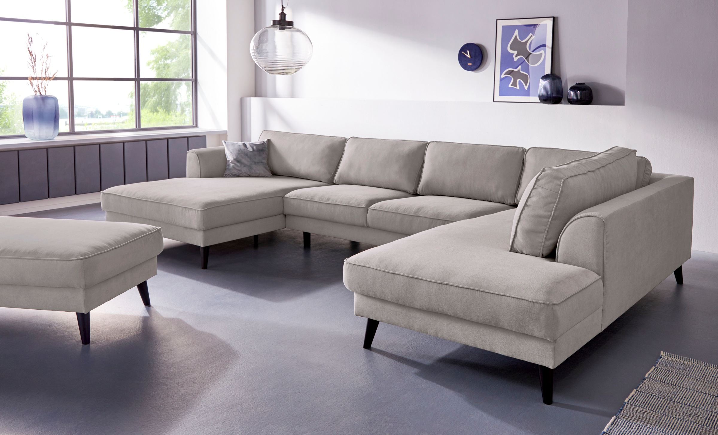 INOSIGN Wohnlandschaft »Lumber Jack, viel Platz, bequem, Breite 354cm, hoher Fuß, U-Form«, in moderner Optik