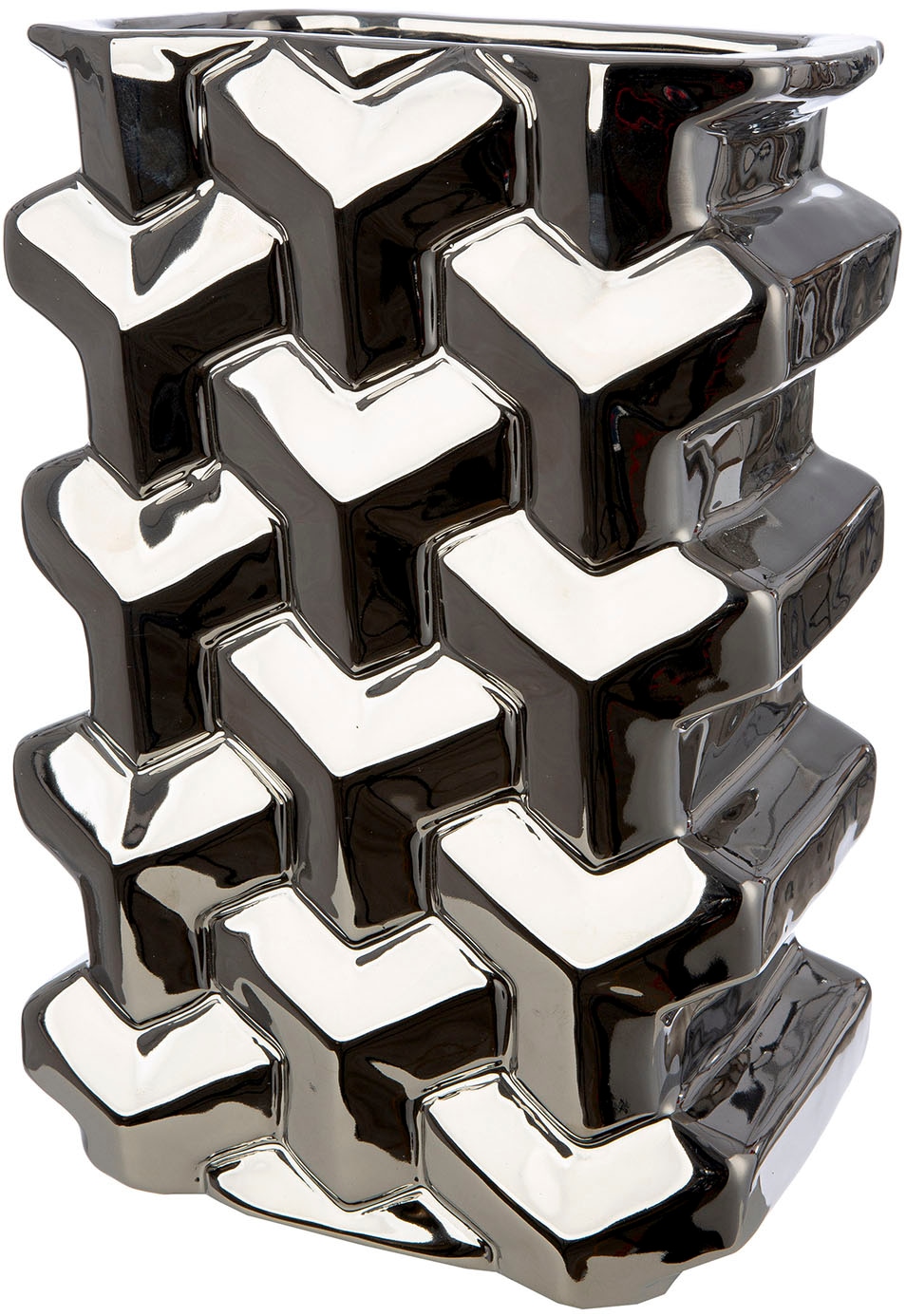 GILDE Tischvase »Vase rechteckig Apollo silberfarben H. 30 cm«, (1 St.) günstig online kaufen