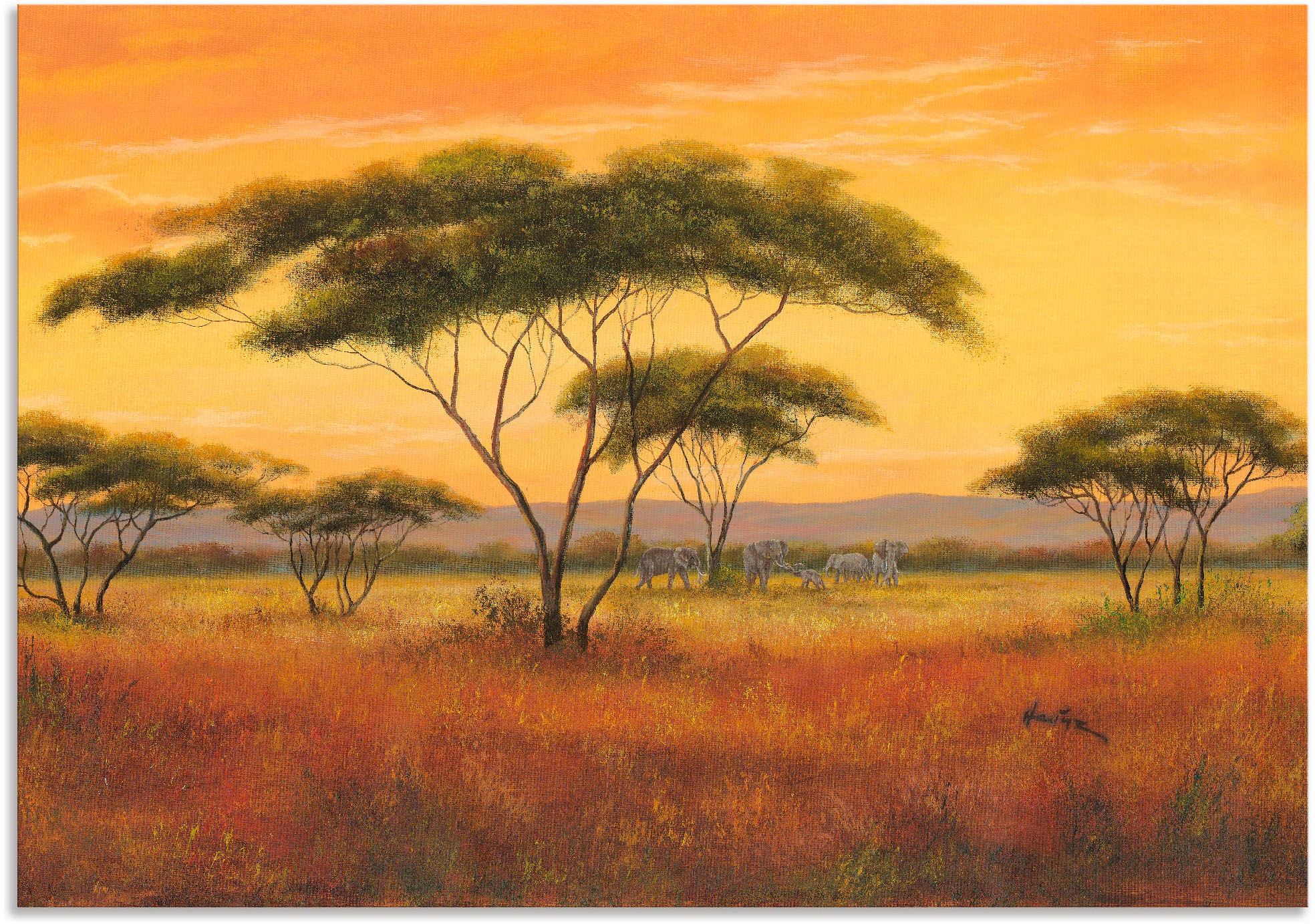 Artland Wandbild »Afrikalandschaft«, Afrika, (1 St.), als Alubild, Outdoorb günstig online kaufen