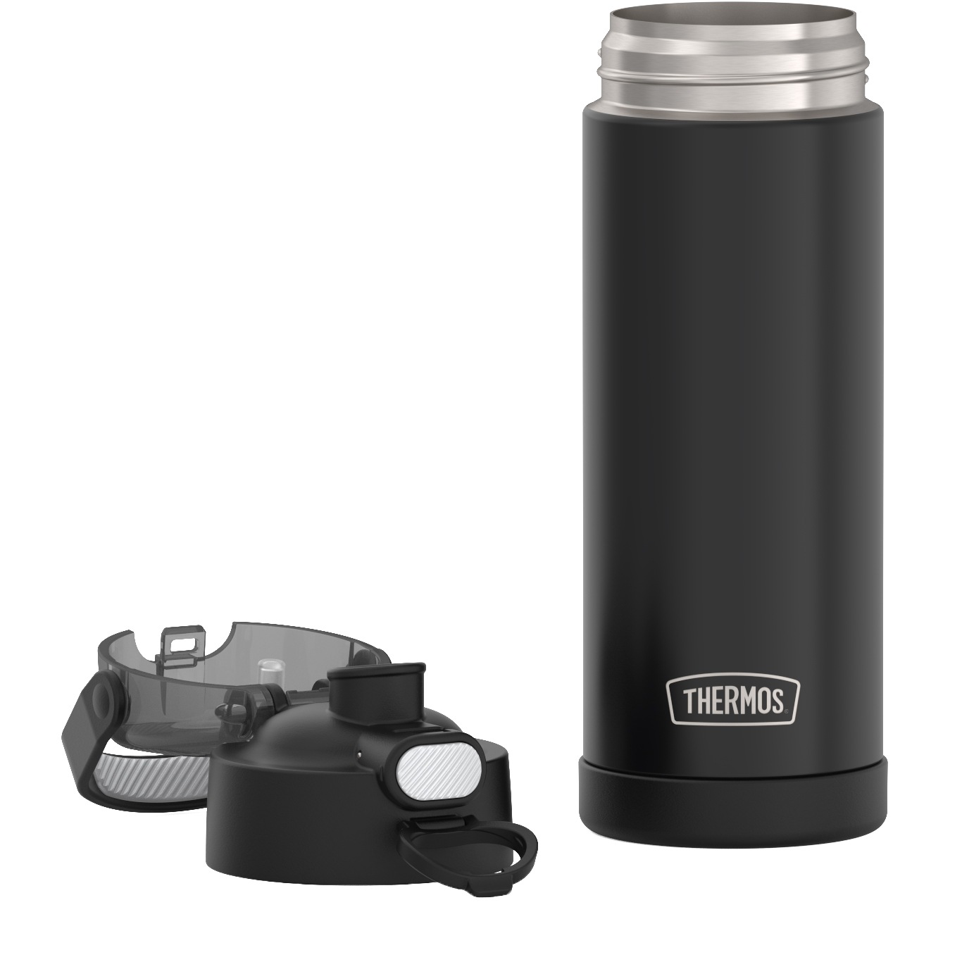 THERMOS Isolierflasche »FUNTAINER Water Bottle, doppelwandiger Edelstahl, spülmaschinenfest«, (1 tlg.), 0,47l, 12h kalt, mit dichschließendem Push Button Lid