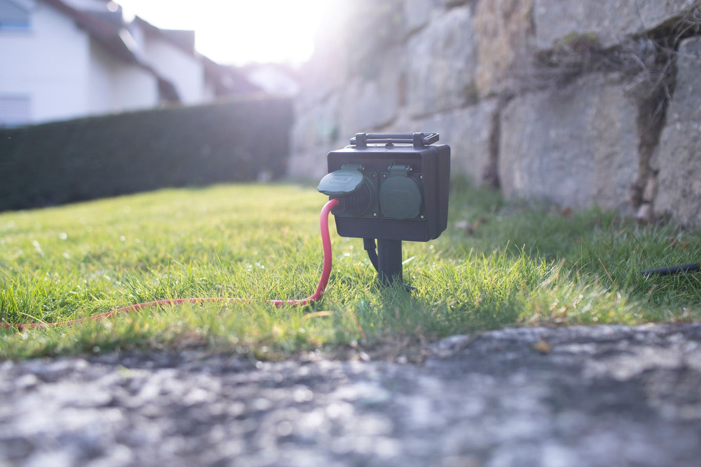 Brennenstuhl Steckdosenleiste »Gartensteckdose mit Erdspieß« 4-fach (Klappendeckel | Trage-Fußgestell Kabellänge 1,4 m)