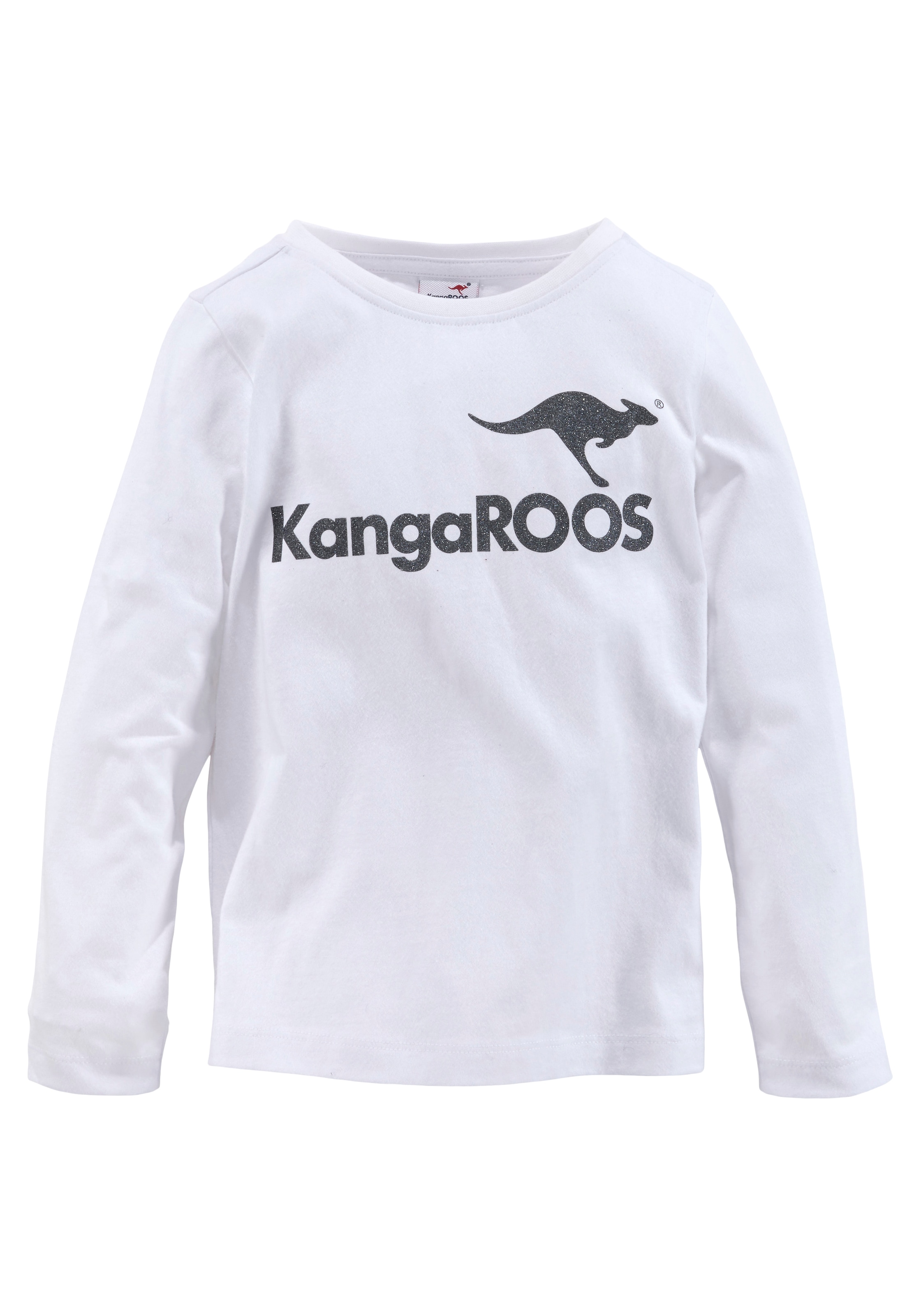 KangaROOS Langarmshirt (Packung 2 tlg.) mit Glitzerdruck