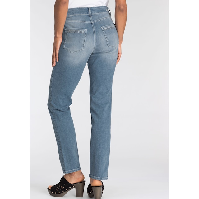 MAC Gerade Jeans »Melanie-Rock«, Nietenbesatz an den hinteren Taschen  online kaufen