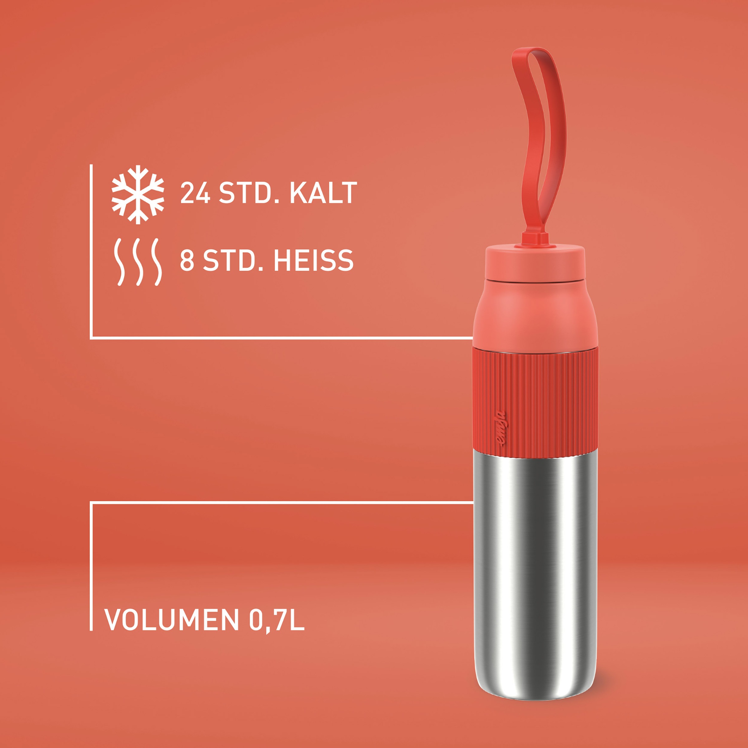 Emsa Isolierflasche »beYou Twist« mit integriertem Sieb und Trageband, 100% dicht, spülmaschinengeeignet