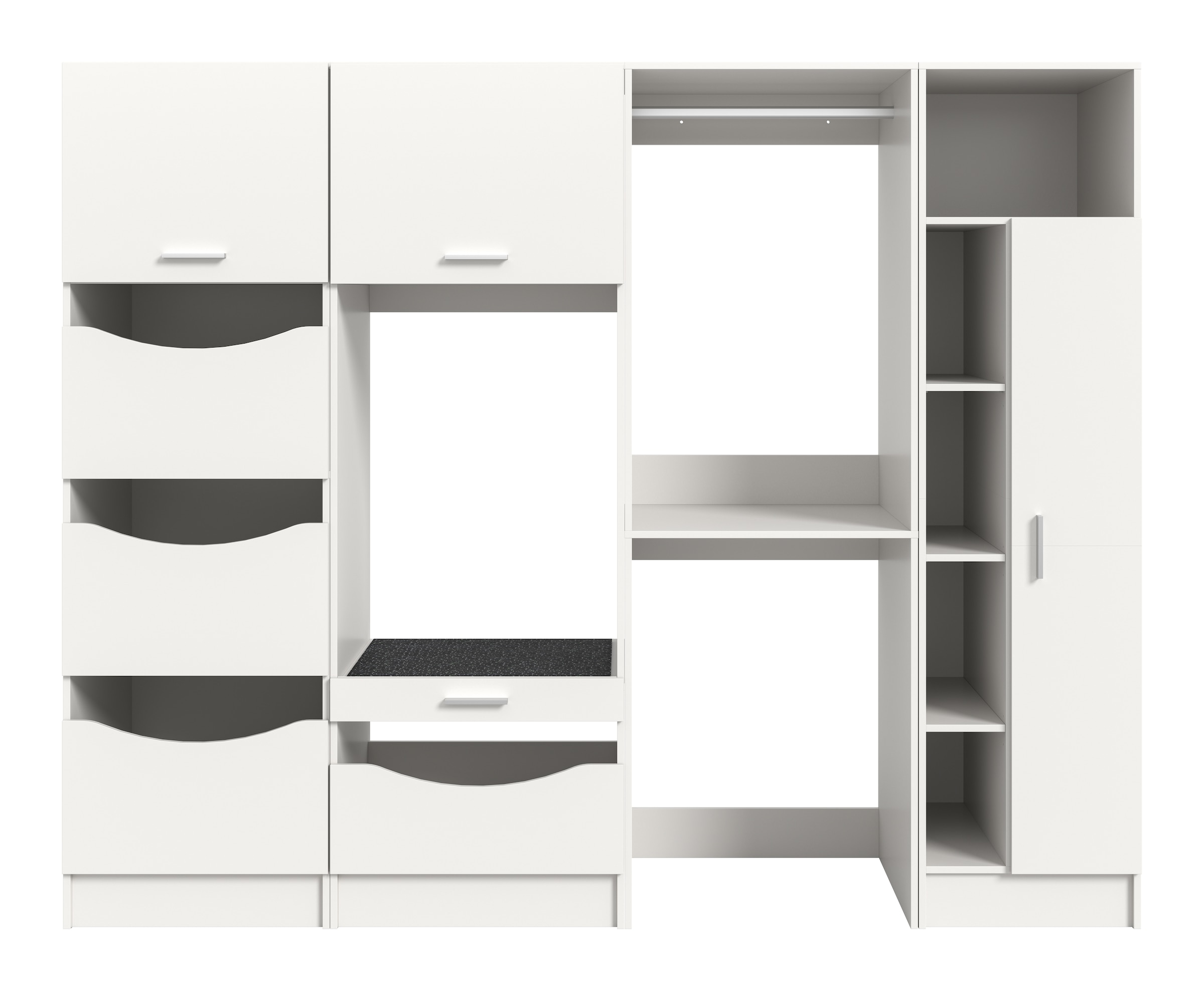welltime Badmöbel-Set »FALAS,  4-teilig, Hauswirtschaftsraum Set, Breite 248 cm« 1x Wäscheschrank, 2x Waschmaschinenumbauschrank & 1xMehrzweckschrank, 