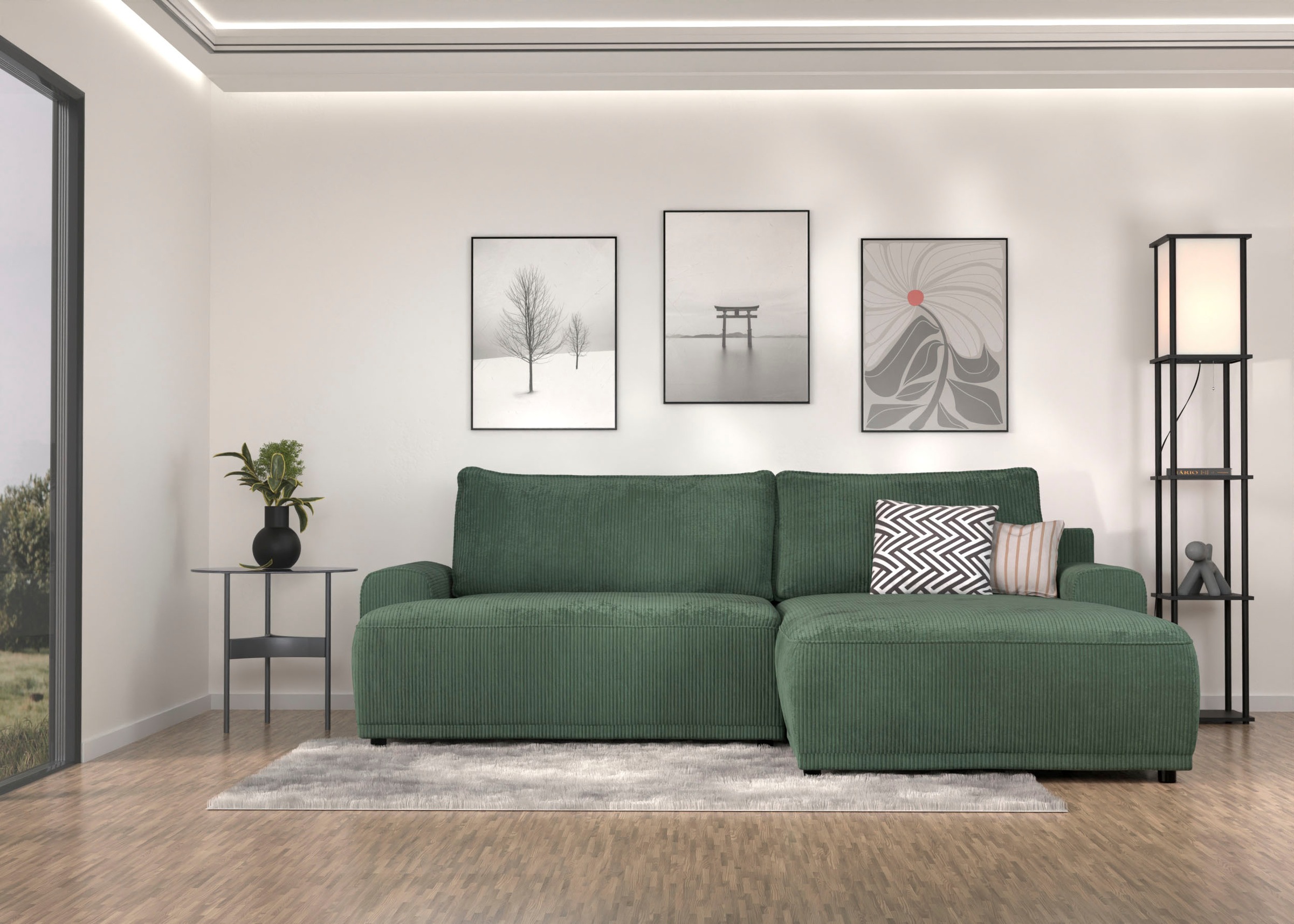 TRENDMANUFAKTUR Ecksofa »Fordon, Schlafsofa mit Bettkasten, Couch in L-Form günstig online kaufen