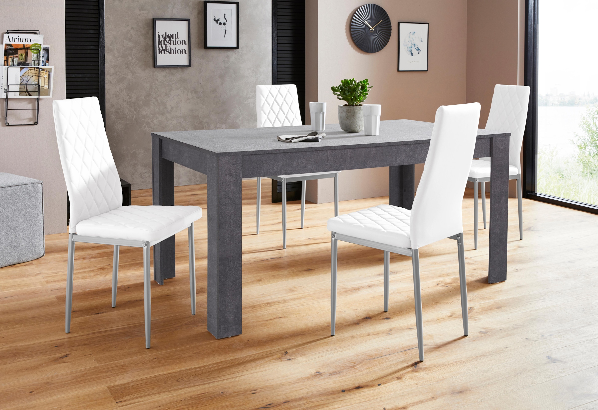 INOSIGN Essgruppe »Lynn160/Brooke« Set, 5 Stk. tlg. Tisch mit 4 Stühlen günstig online kaufen