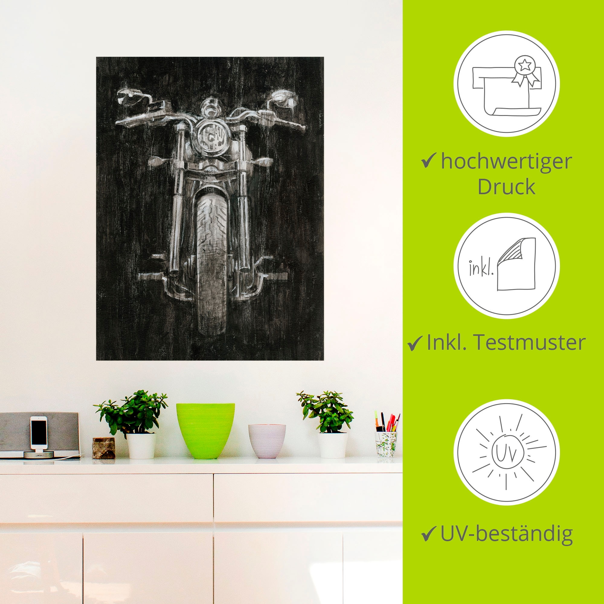 Artland Wandbild »Eisernes Pferd I«, Motorräder & Roller, (1 St.), als Poster, Wandaufkleber in verschied. Größen