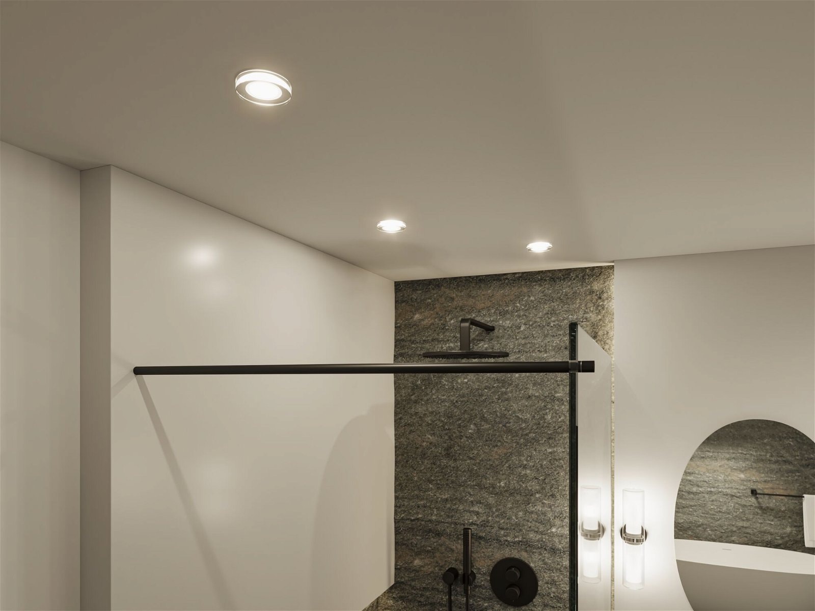 Paulmann Deckenleuchte »Selection Bathroom Luena IP65 max. 1x35W Weiß Glas/Metall«, 1 flammig, Leuchtmittel GU10 | ohne Leuchtmittel, GU10