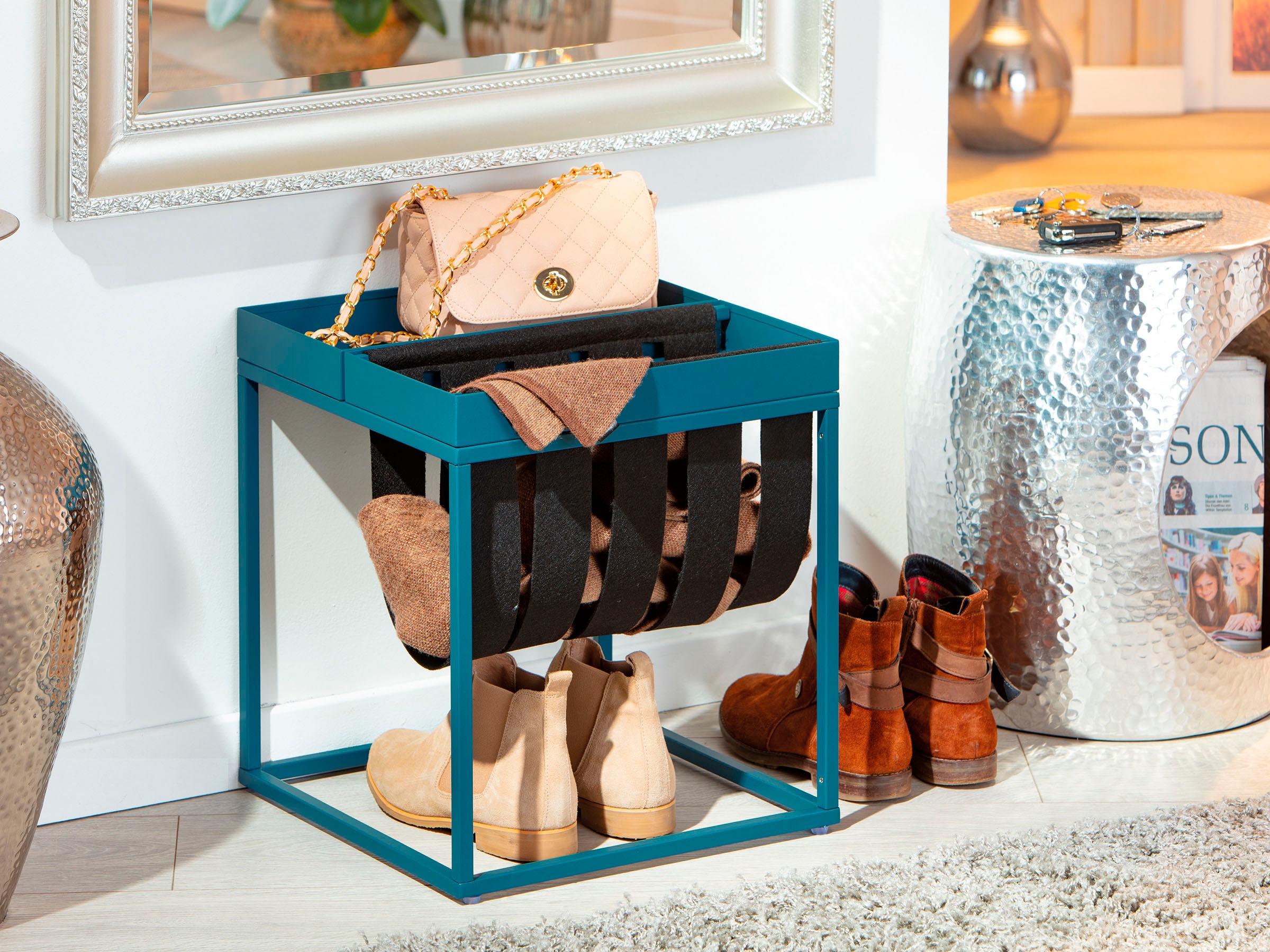 Inter Link Beistelltisch »Club NY« mit praktischem Ablagefach aus Filz günstig online kaufen