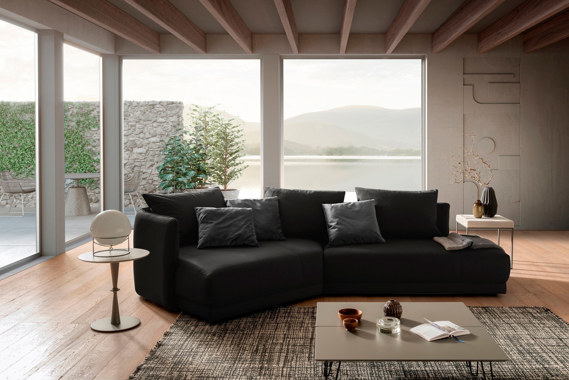 designwerk Ecksofa »New York L-Form, anmutendes Designsofa«, mit moderner R&ung im Rücken
