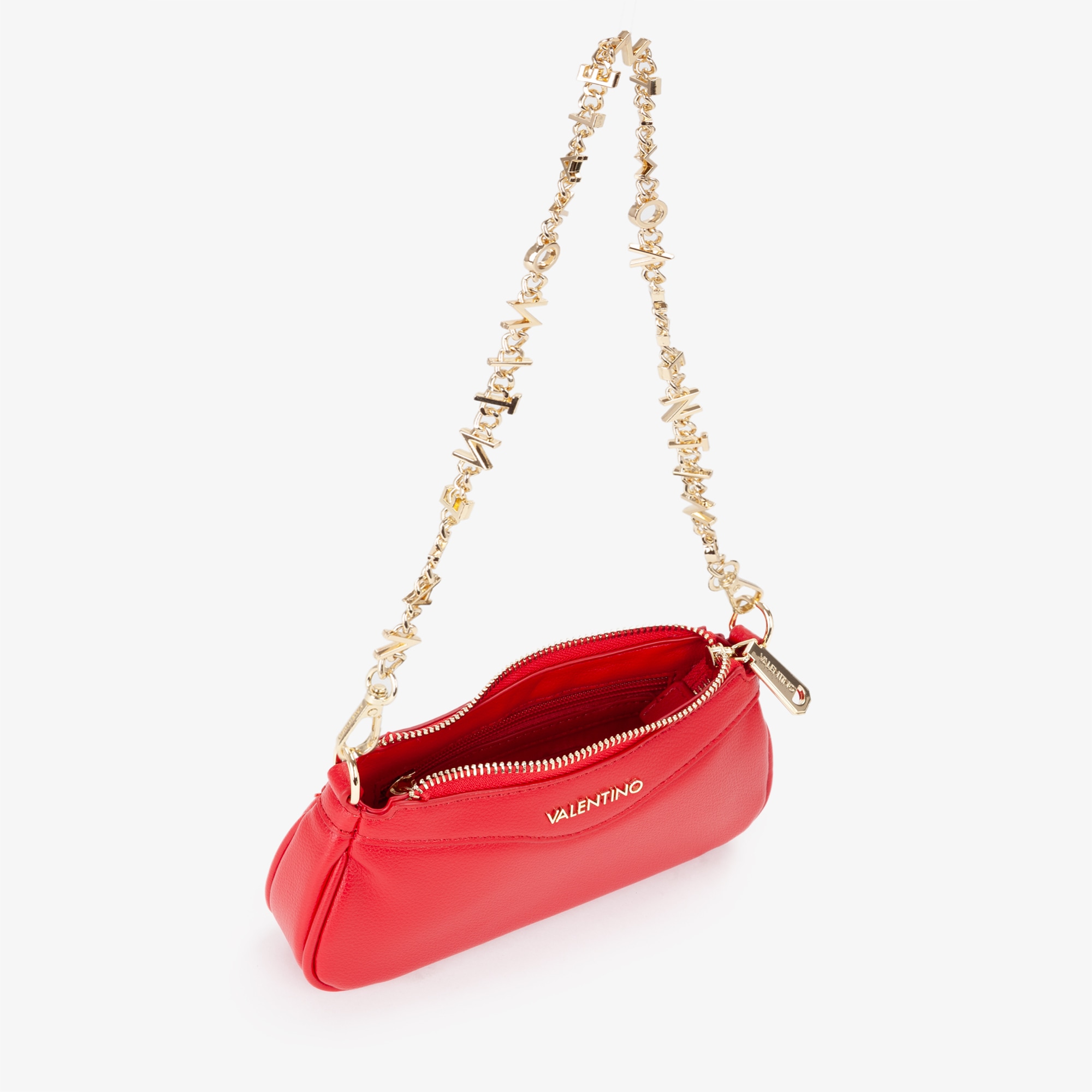 VALENTINO BAGS Schultertasche »ELLY« Damen Abendtasche mit markanter Logoverzierung an der Umhängekette