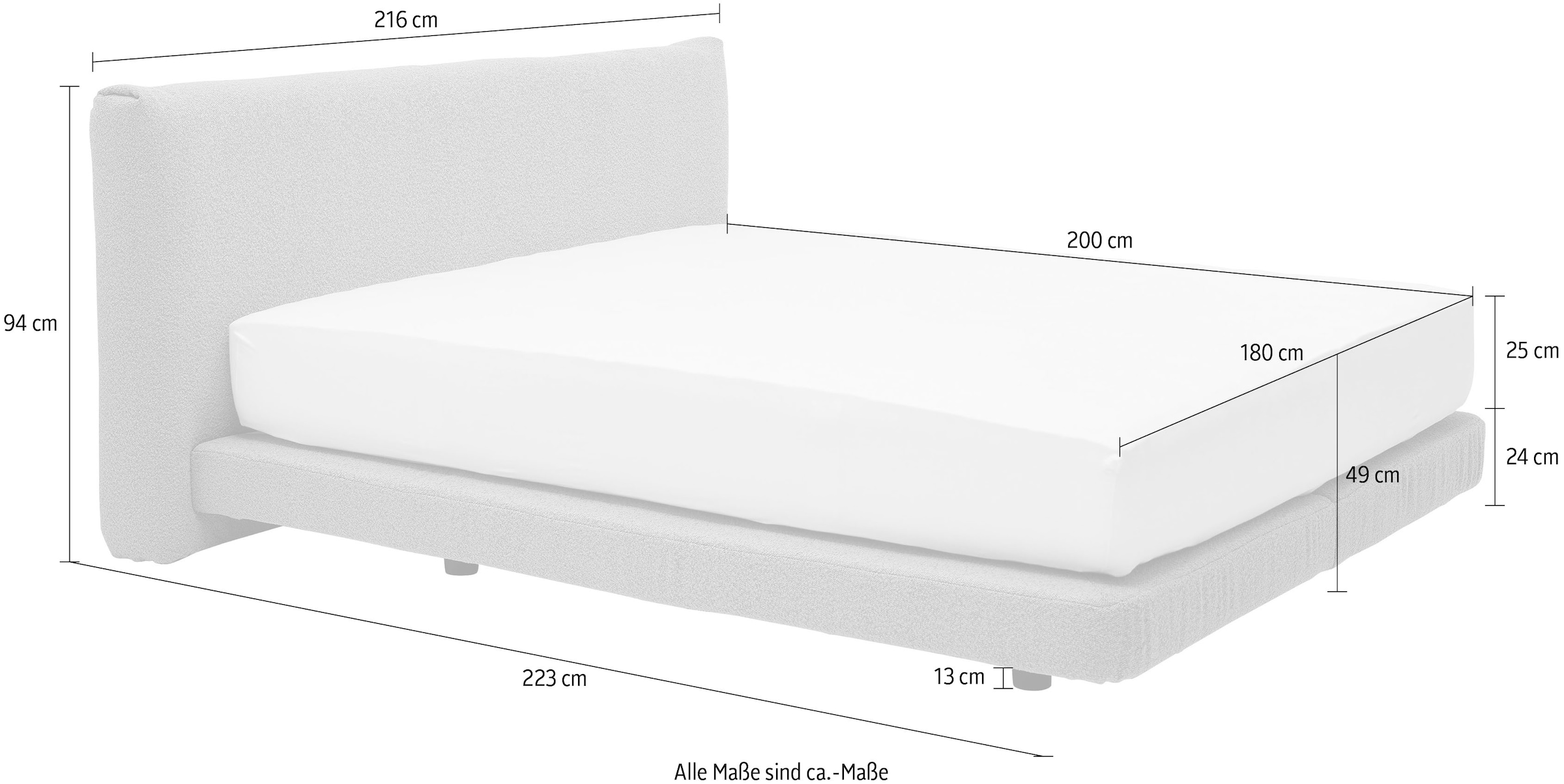 5. Bild von TOM TAILOR HOME Boxspringbett »CLOUD NINE BOX«, in weichem Bouclé-Stoff, Kopfteilhöhe: 94 cm