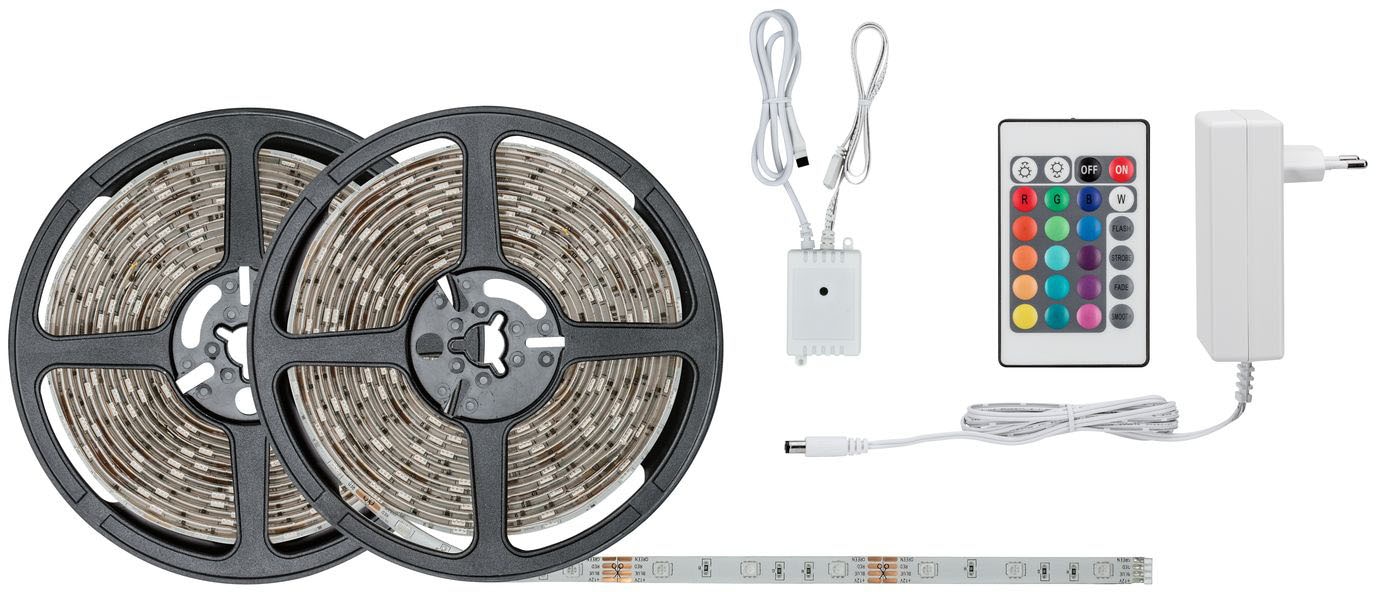 Paulmann LED Stripe »SimpLED 10m RGB bunt dimmbar Set beschichtet 28W«, 1 St.-flammig, mit Fernbedienung, Memoryfunktion