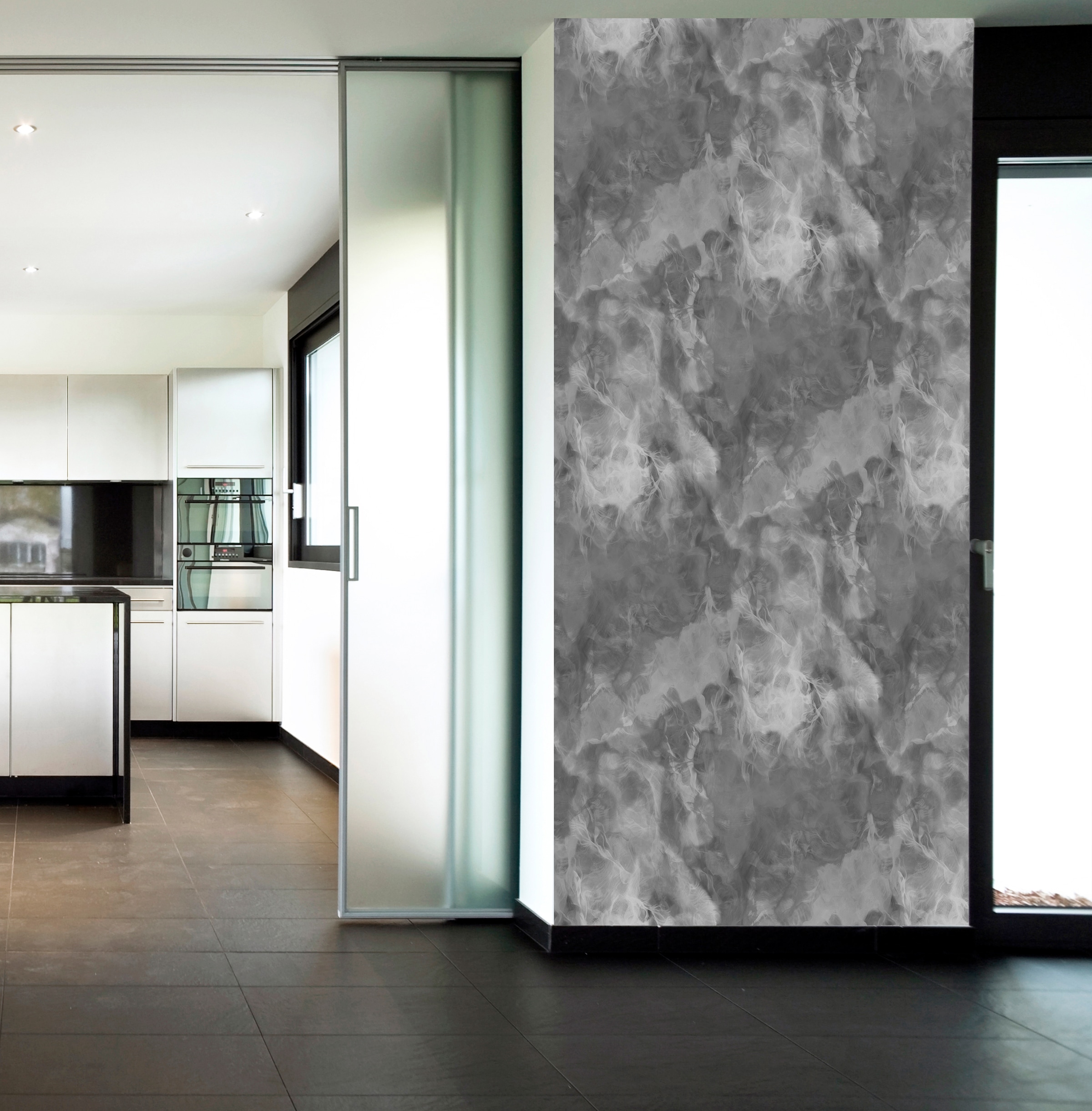 queence Vinyltapete »Shathefh«, bedruckt-clean-unifarben-minimalistisch-Abriebeffekte-Steinoptik, 90x250cm, selbstklebend, kinderleichte Anbringung, Sticker
