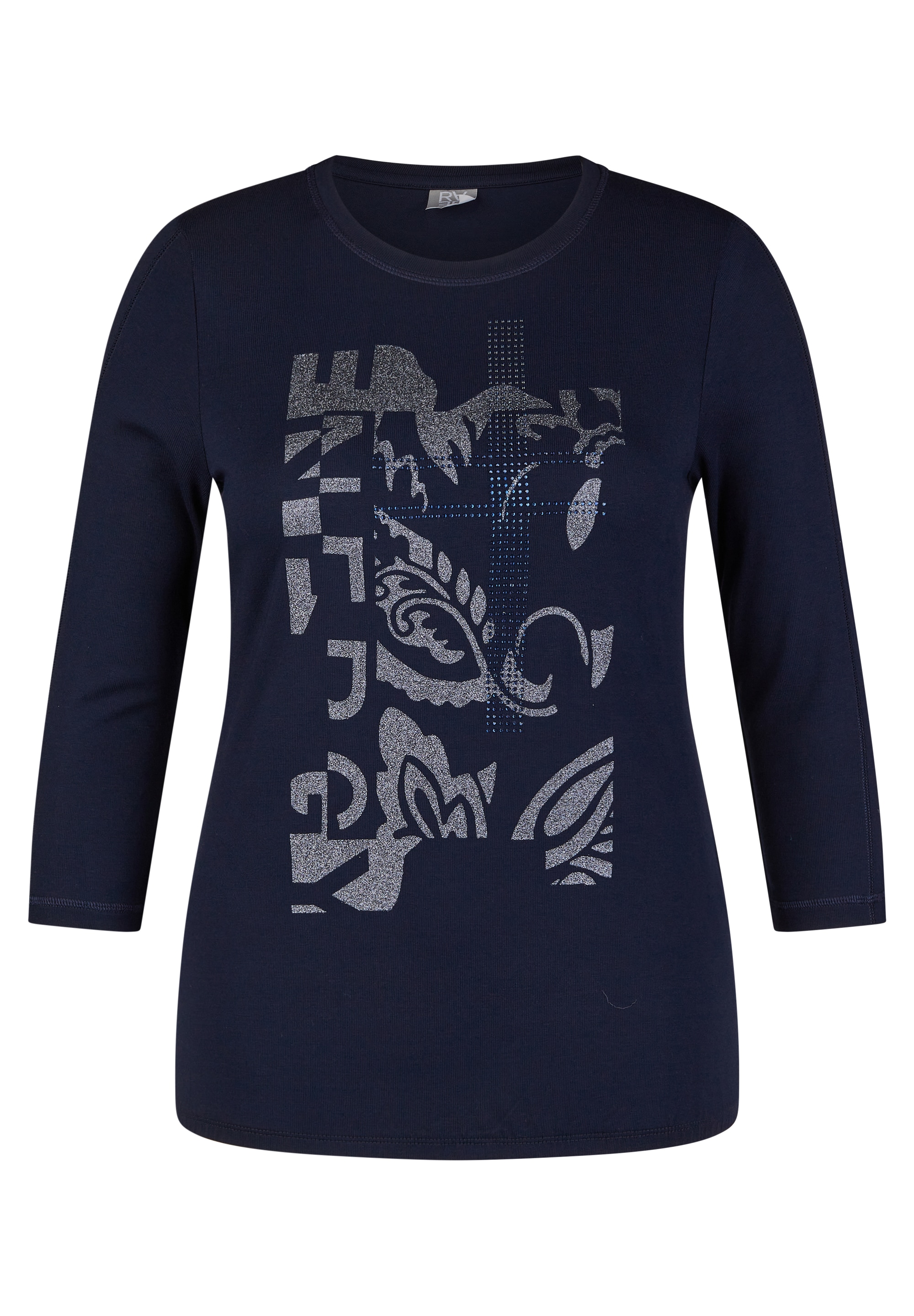 Rabe 3/4-Arm-Shirt, mit schimmerndem Frontprint