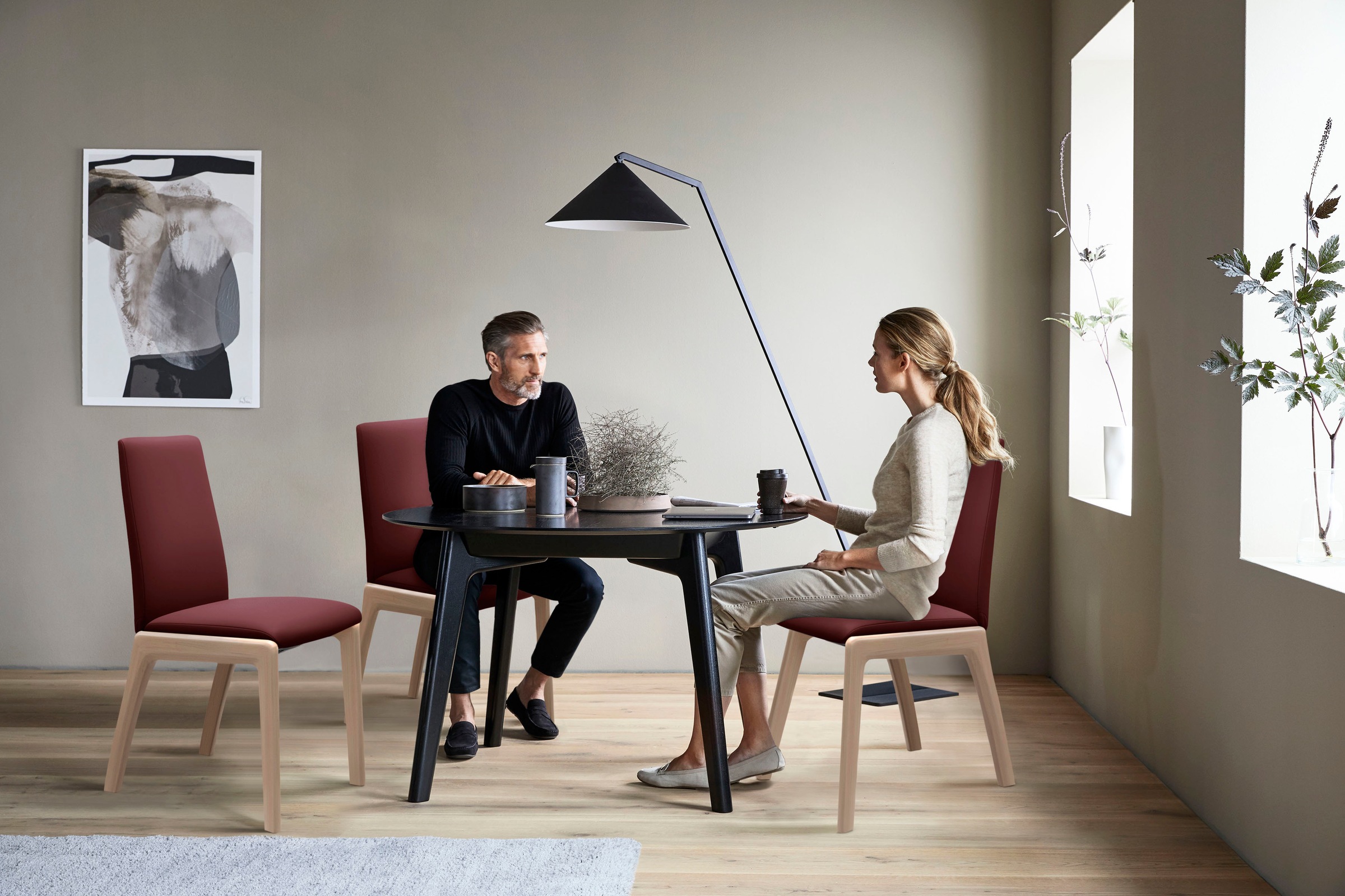 Stressless® Polsterstuhl »Laurel«, Leder BATICK, Low Back, Größe L, mit abgerundeten Beinen in Eiche gekalkt