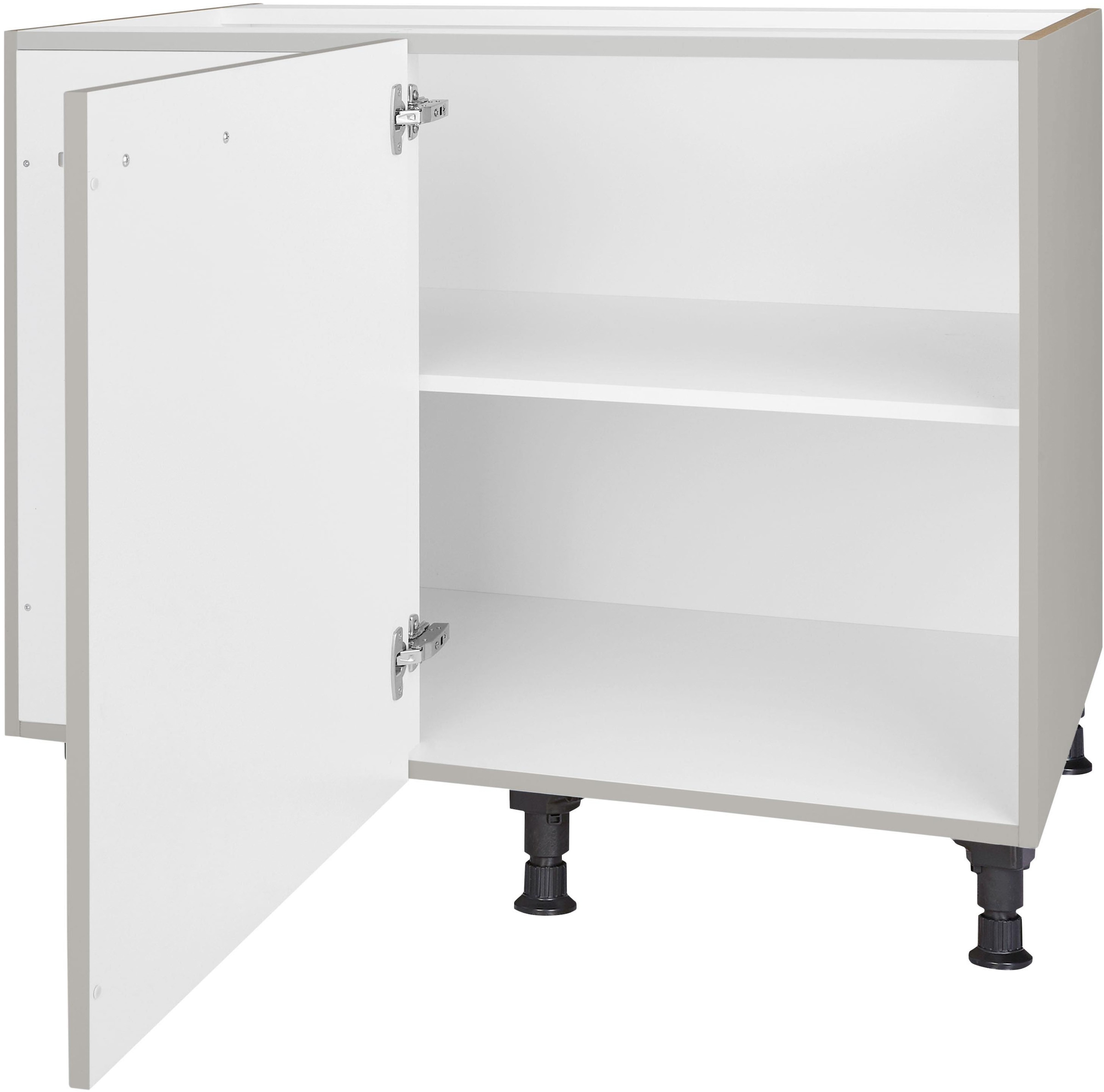 nobilia® Eckunterschrank »"Touch", vormontiert« mit höhenverstellbaren Sockelfüßen, Breite 100 cm