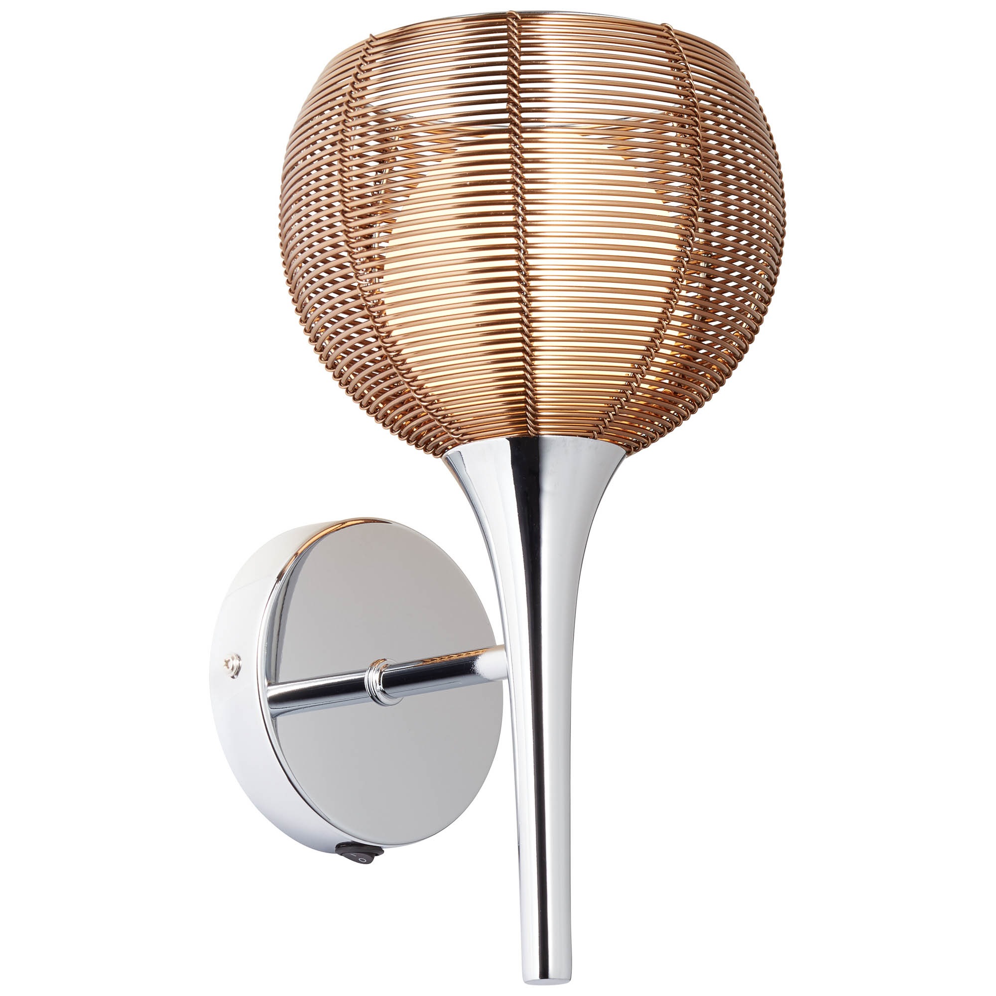Brilliant Wandleuchte »Relax«, 1 flammig, Leuchtmittel G9 | ohne Leuchtmittel, Wandllampe Schalter bronze/chrom