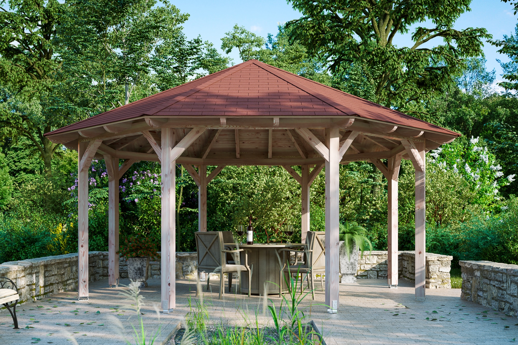 Skanholz Holzpavillon »Lyon 3«, Douglasie, 471 x 471 cm