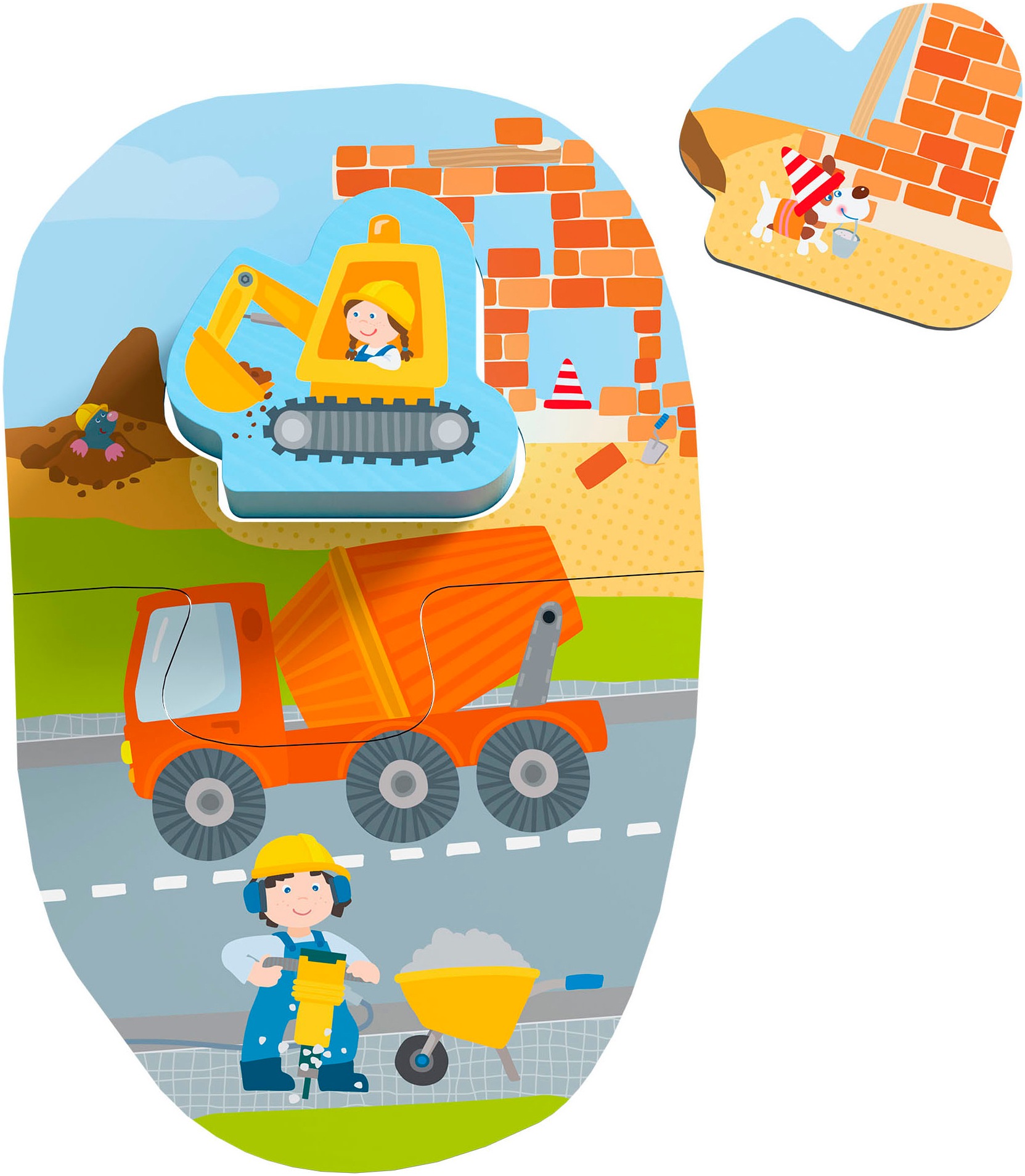 Haba Puzzle »4 erste Puzzles Baustelle«, (14 tlg.)