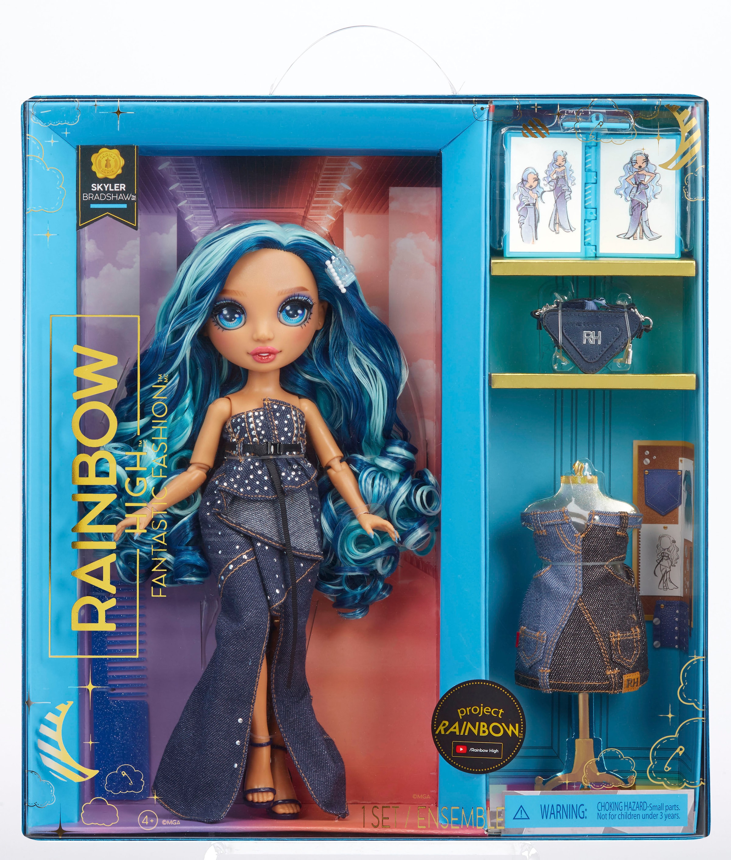 RAINBOW HIGH Anziehpuppe »Rainbow High Fantastic Fashion - Skyler (blue)«, inklusive 2. Outfit