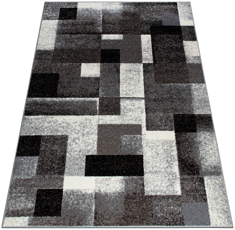 my home Teppich »Corine«, rechteckig, 9 mm Höhe, mit besonders weichem Flor, Kurzflor, modernes Karo-Design, grafisch