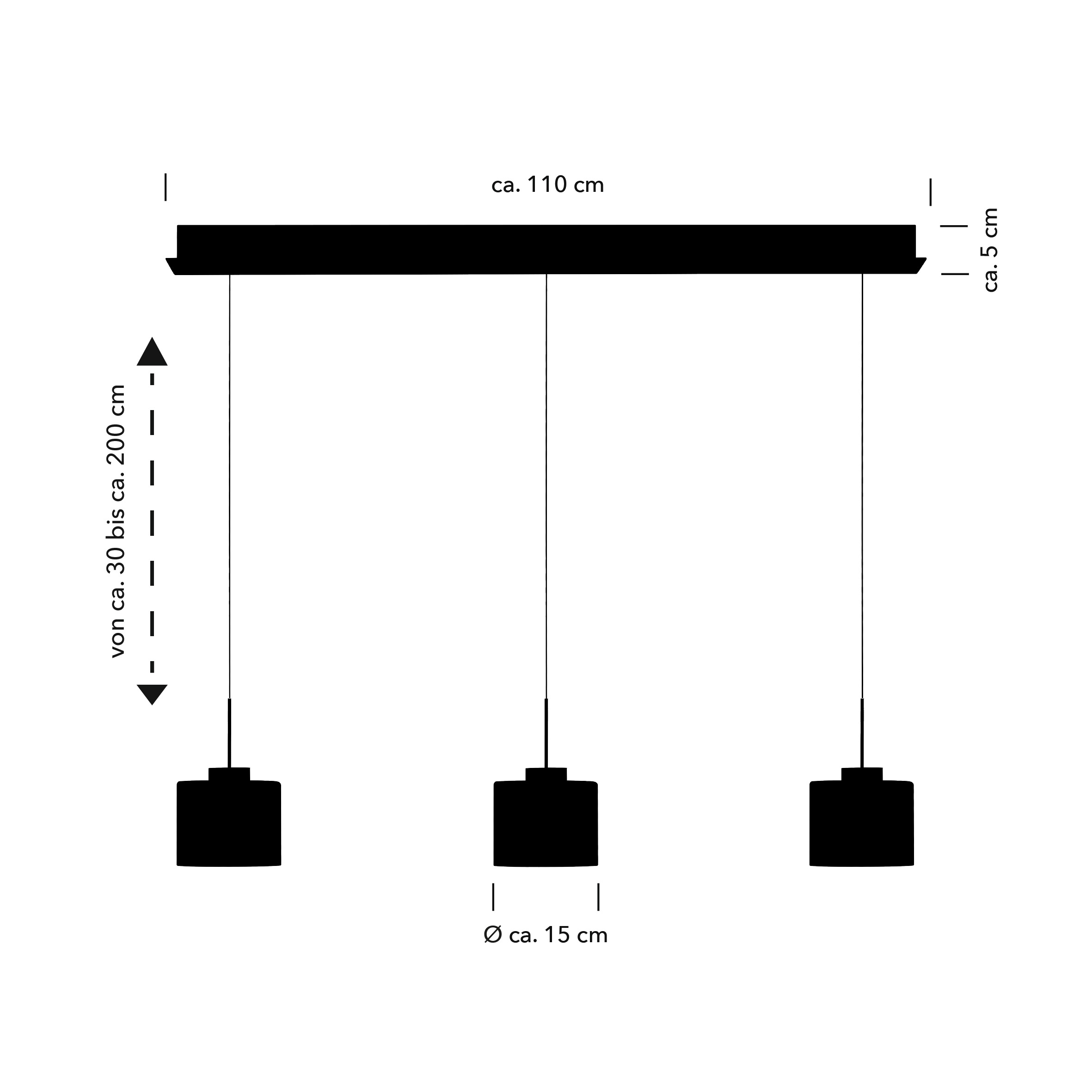 HELL höllisch gutes Licht LED Pendelleuchte »ELLI« LED-Modul 1 Stk. Warmweiß B-Link Fernbedienung,  Stufenlos höhenverstellbar