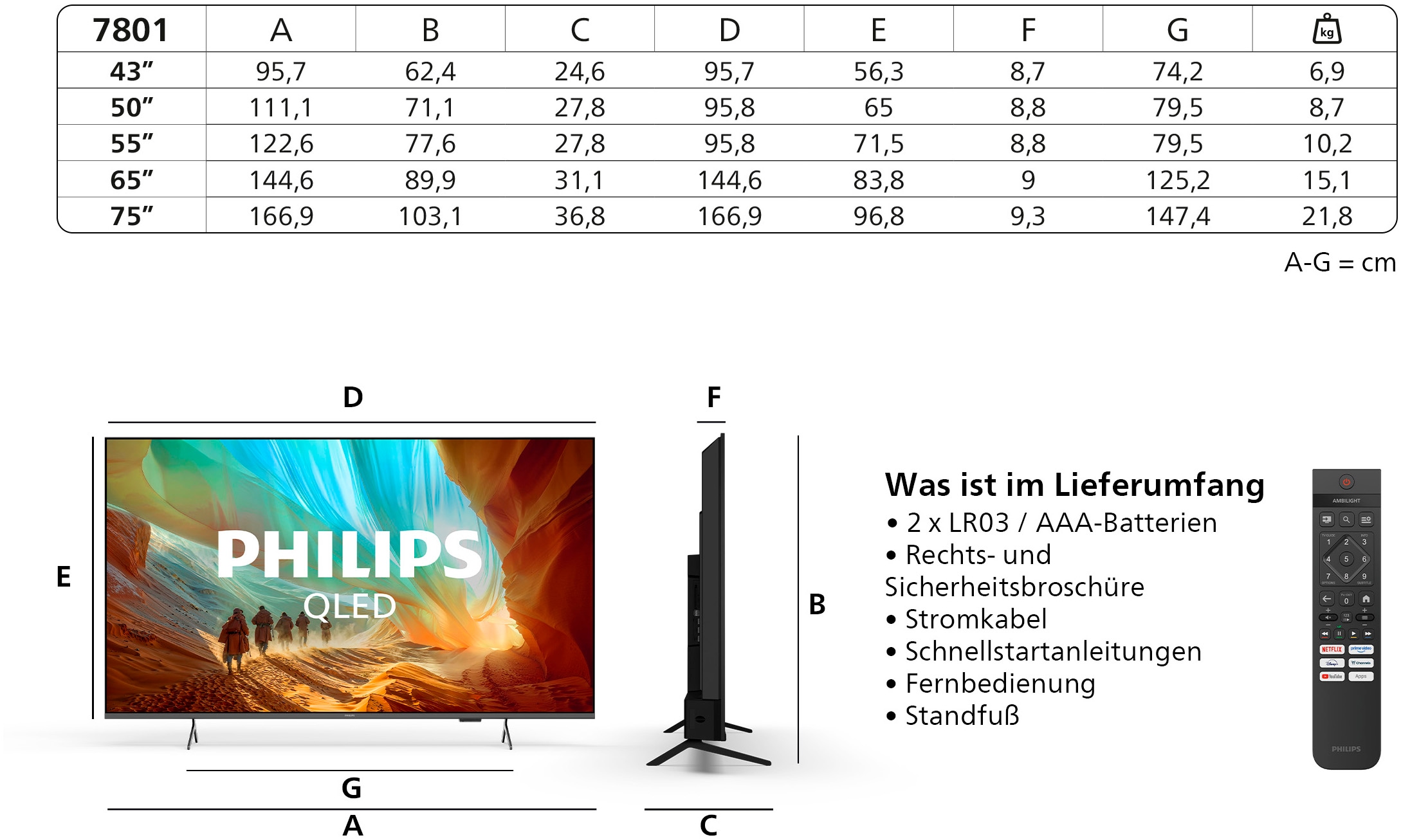 Philips QLED-Fernseher »43PQS7801/12« 108 cm/43 ″ Smart-TV