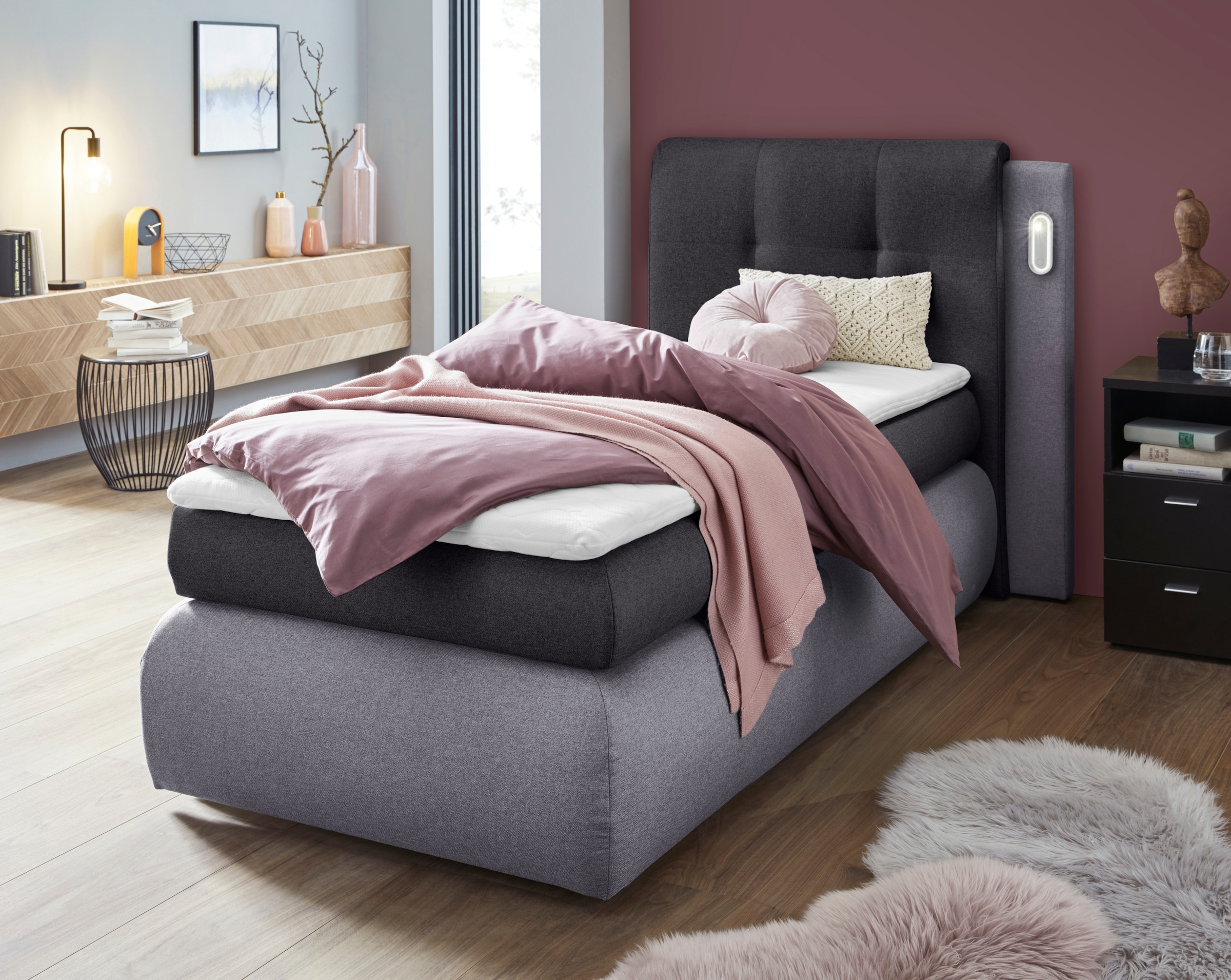 Bild von COLLECTION AB Boxspringbett »Borna«, inklusive Bettkasten, LED-Beleuchtung und Topper