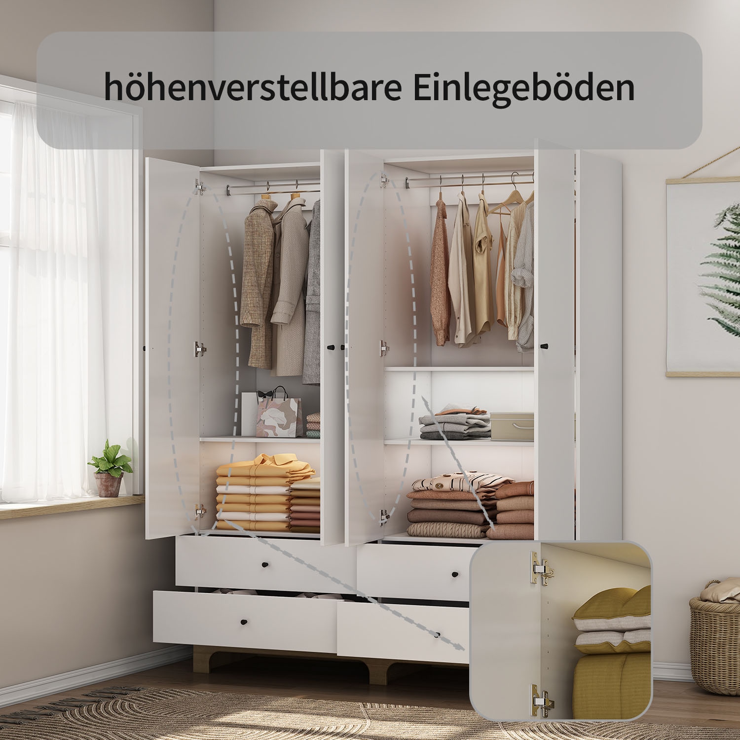 OTTO home Kleiderschrank »Oslo Schlafzimmerschrank Garderobe weiß Landhaus Bestseller«