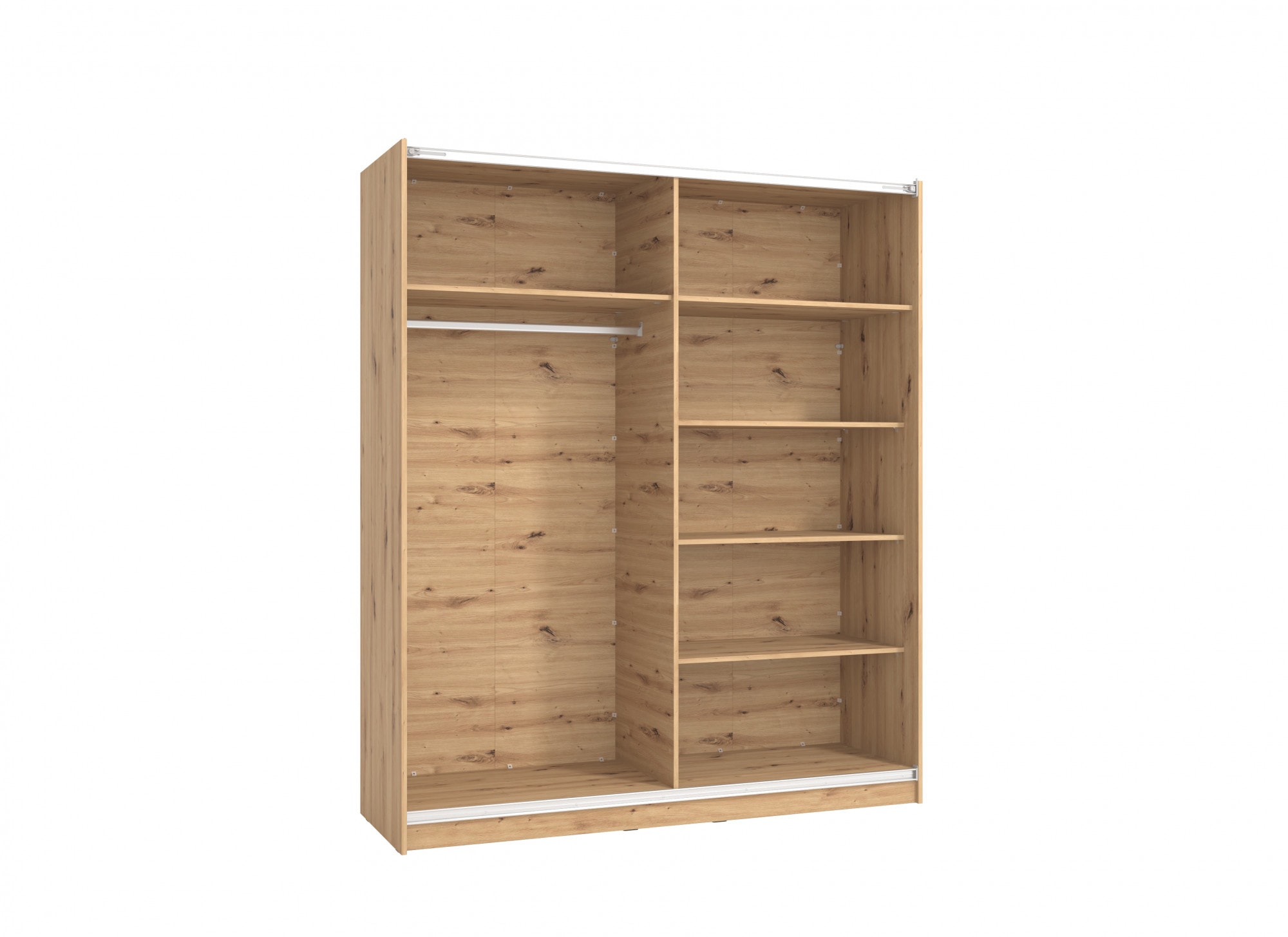INOSIGN Schwebetürenschrank »Sierra klassischer Kleiderschrank Wäscheschrank 179 oder 217cm breit«, mit kompletter Inneneinteilung, FSC®-zertifizierter Holzwerkstoff
