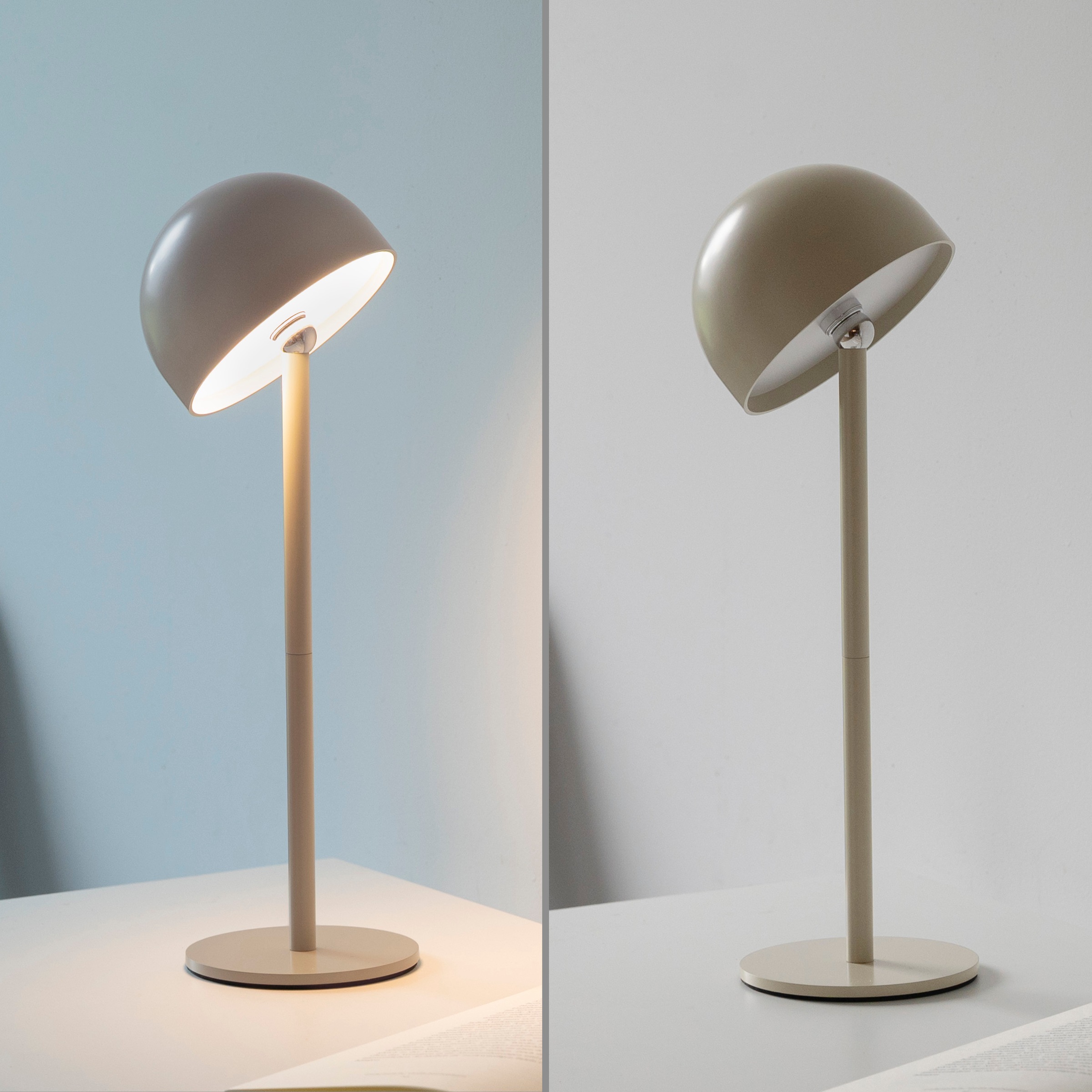 my home Tischleuchte »Akku Tischleuchte Hesper Indoor Outdoor, magnetischer Flaschenaufsatz«, 1 flammig, Leuchtmittel LED-Board | LED fest integriert, Pilzlampe Flaschenaufsatz, Regulierung der Lichtstärke, Pilz, Lampe