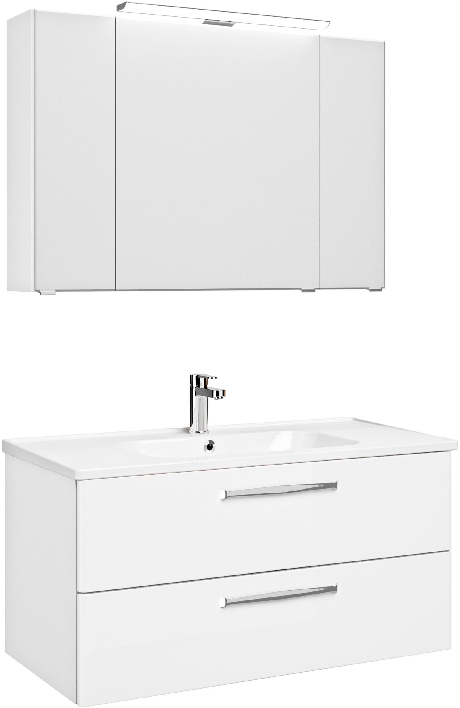 Saphir Badmöbel-Set »Trentino 2-teilig Keramik-Waschtisch, Spiegelschrank m günstig online kaufen